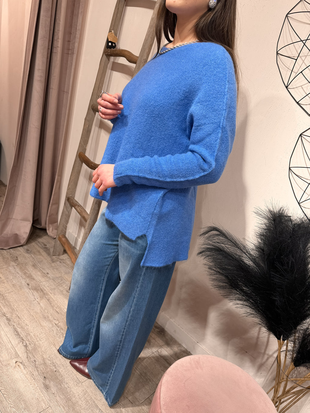Maxi Maglione Scollo Barca Kontatto +Colori