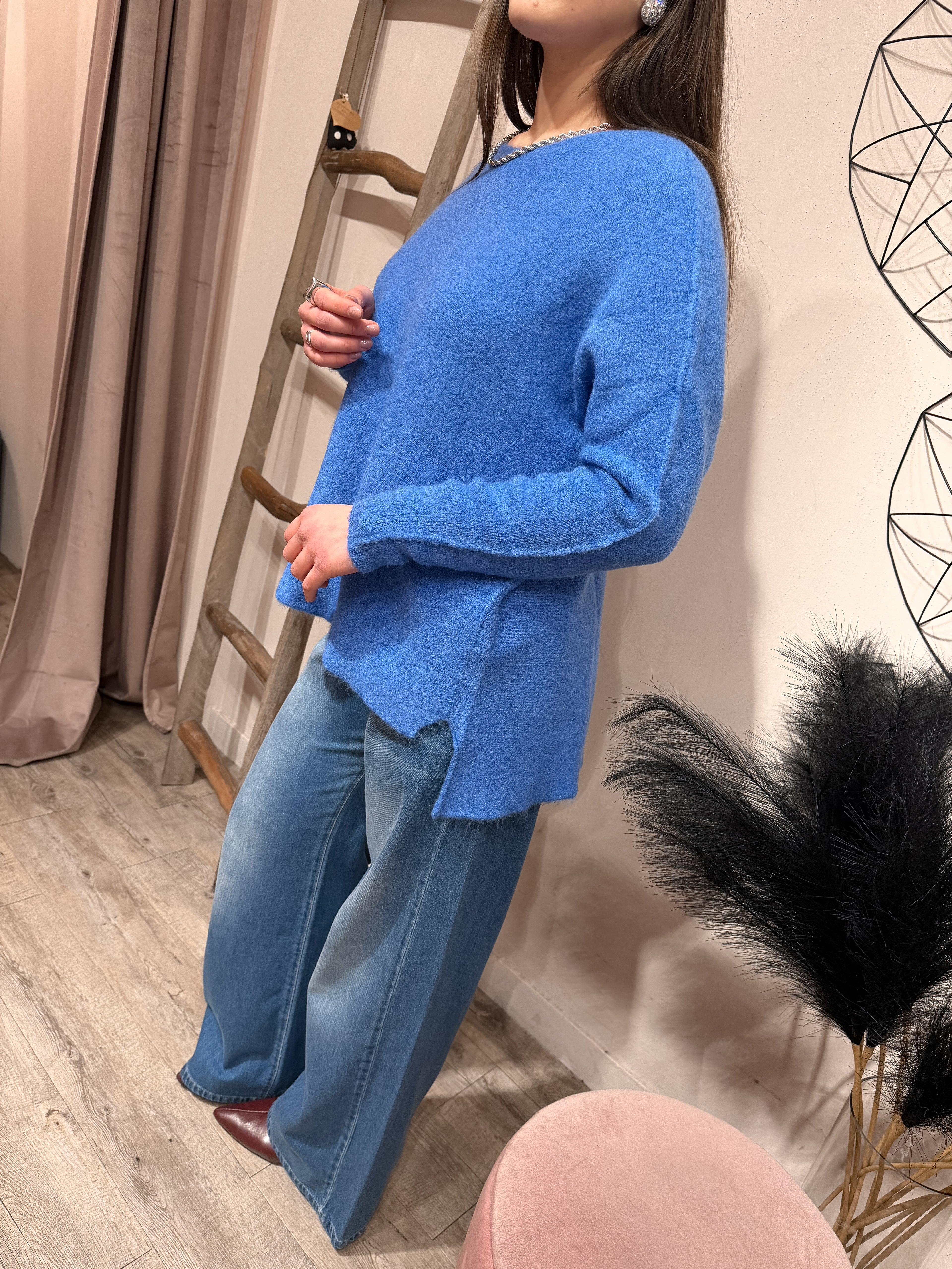 Maxi Maglione Scollo Barca Kontatto +Colori