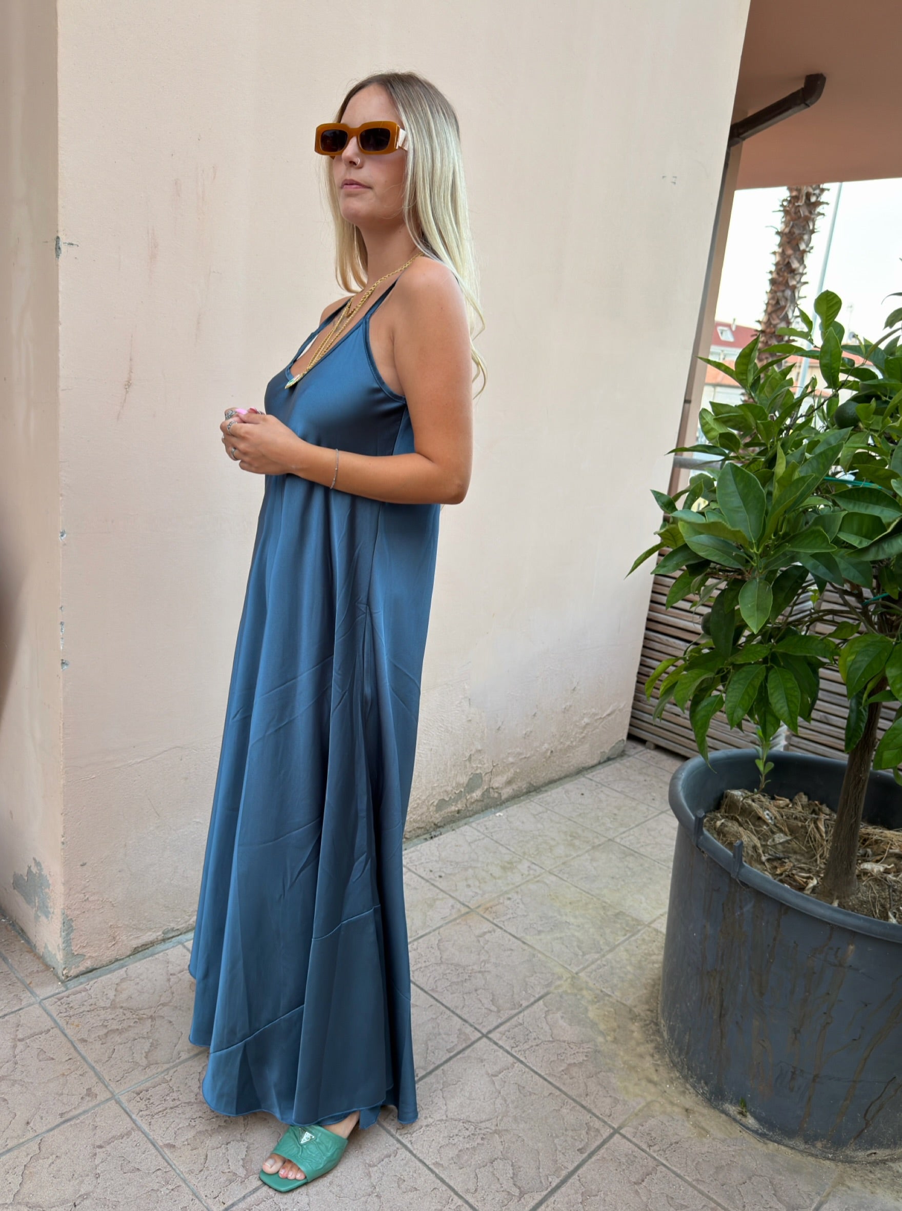Vestito Sottoveste Satin +colori