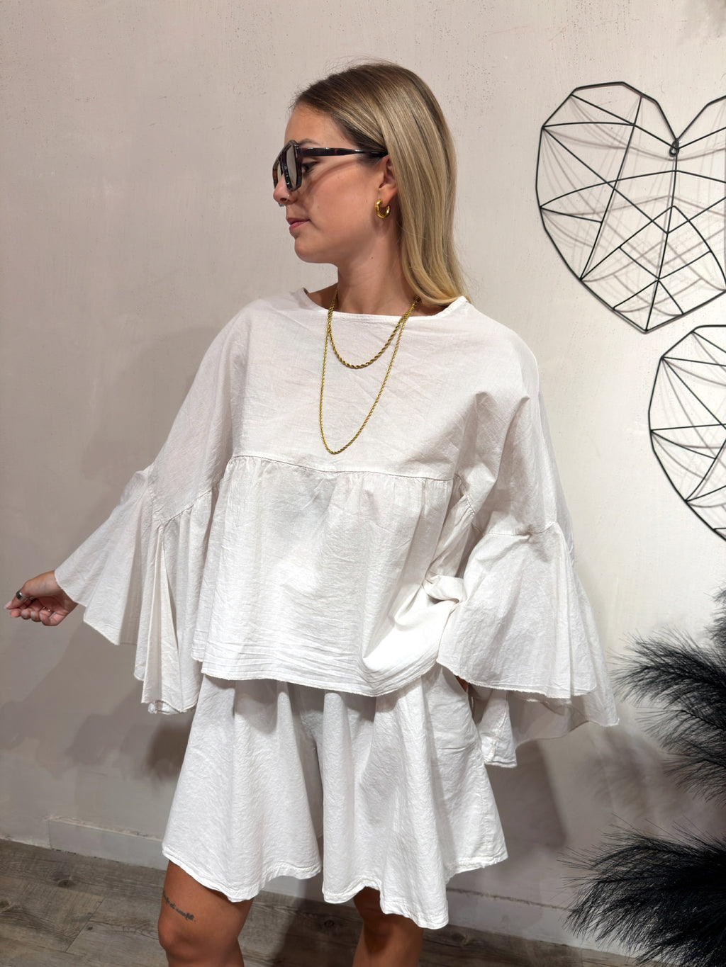 Set Short+Blusa Balza Gesso