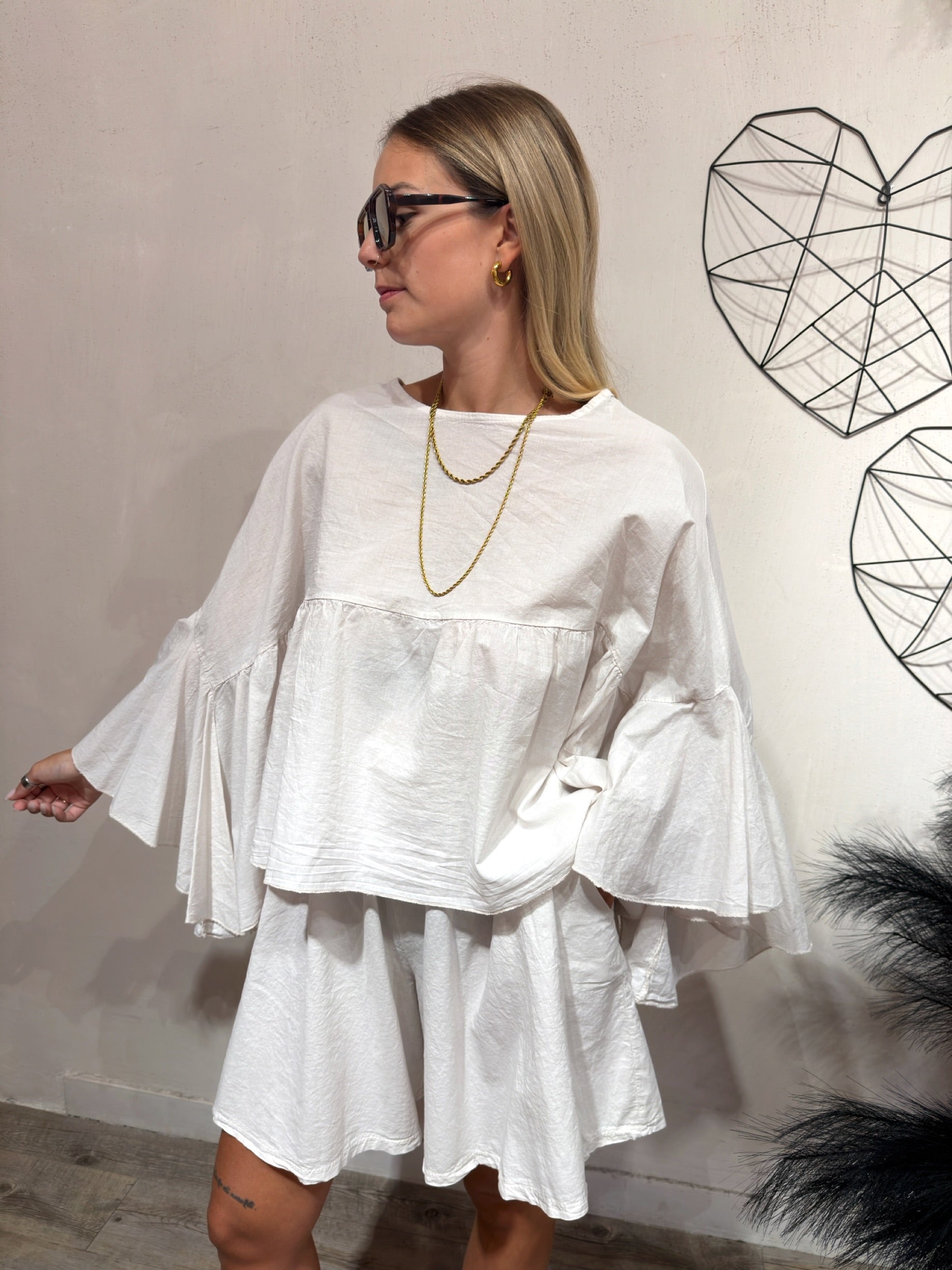 Set Short+Blusa Balza Gesso