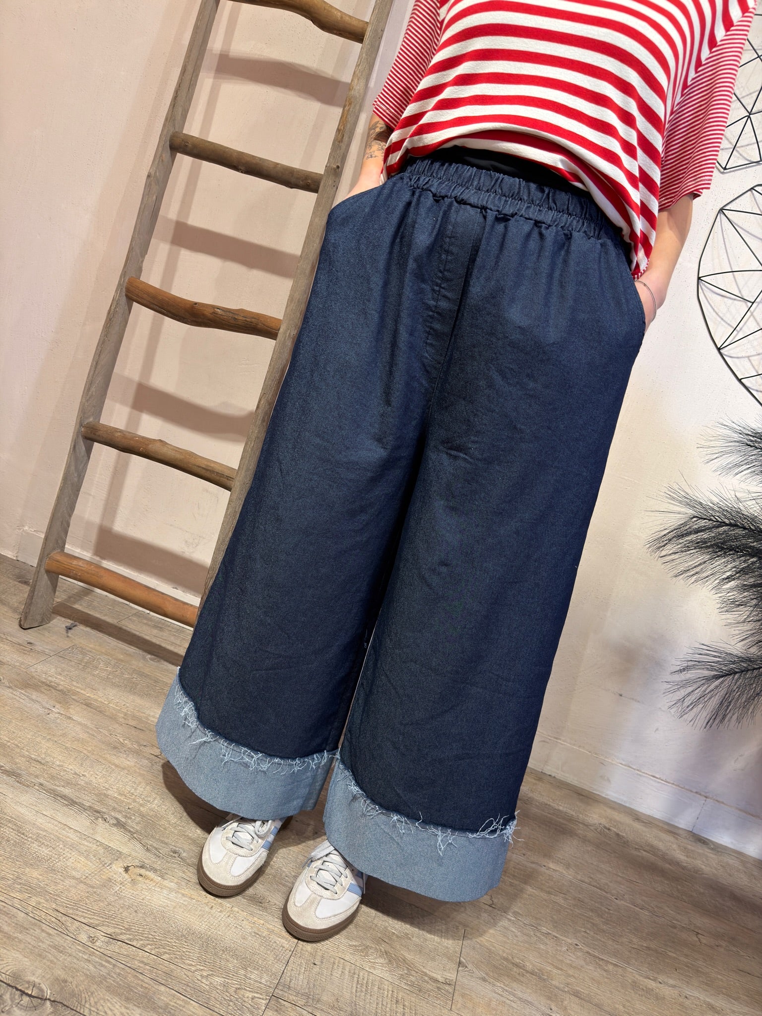 Jeans Stretch Risvolto B/Scuro Miranda