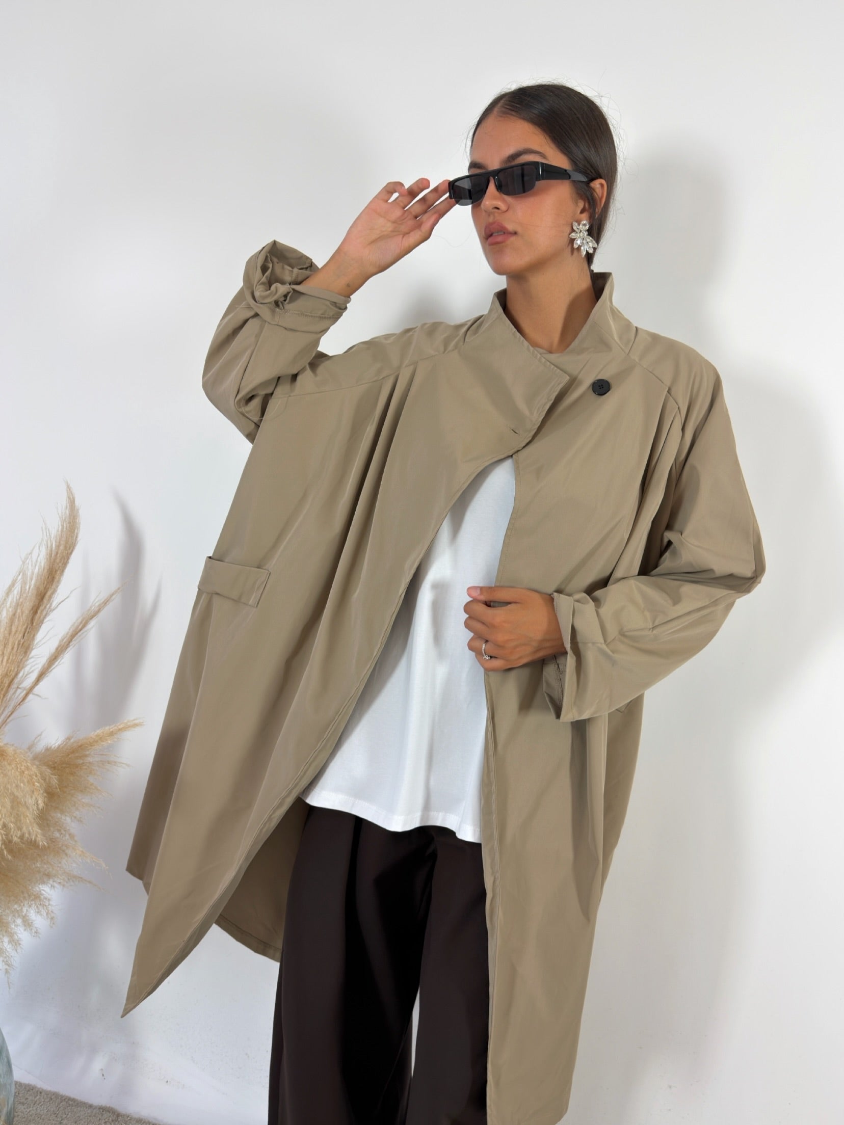 Trench Oversized Impermeabile Camel