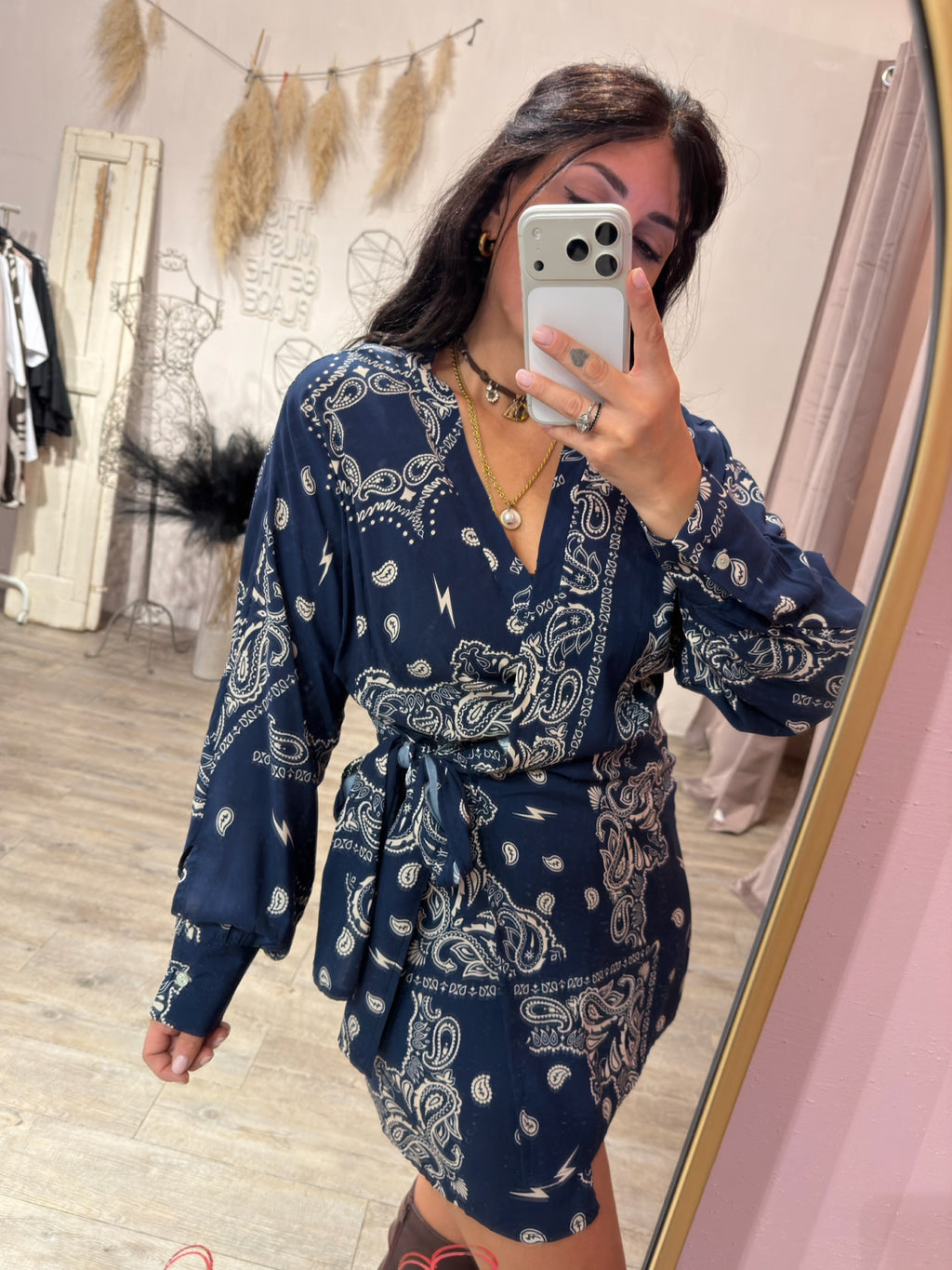 Vestito Portafoglio Bandana Blu