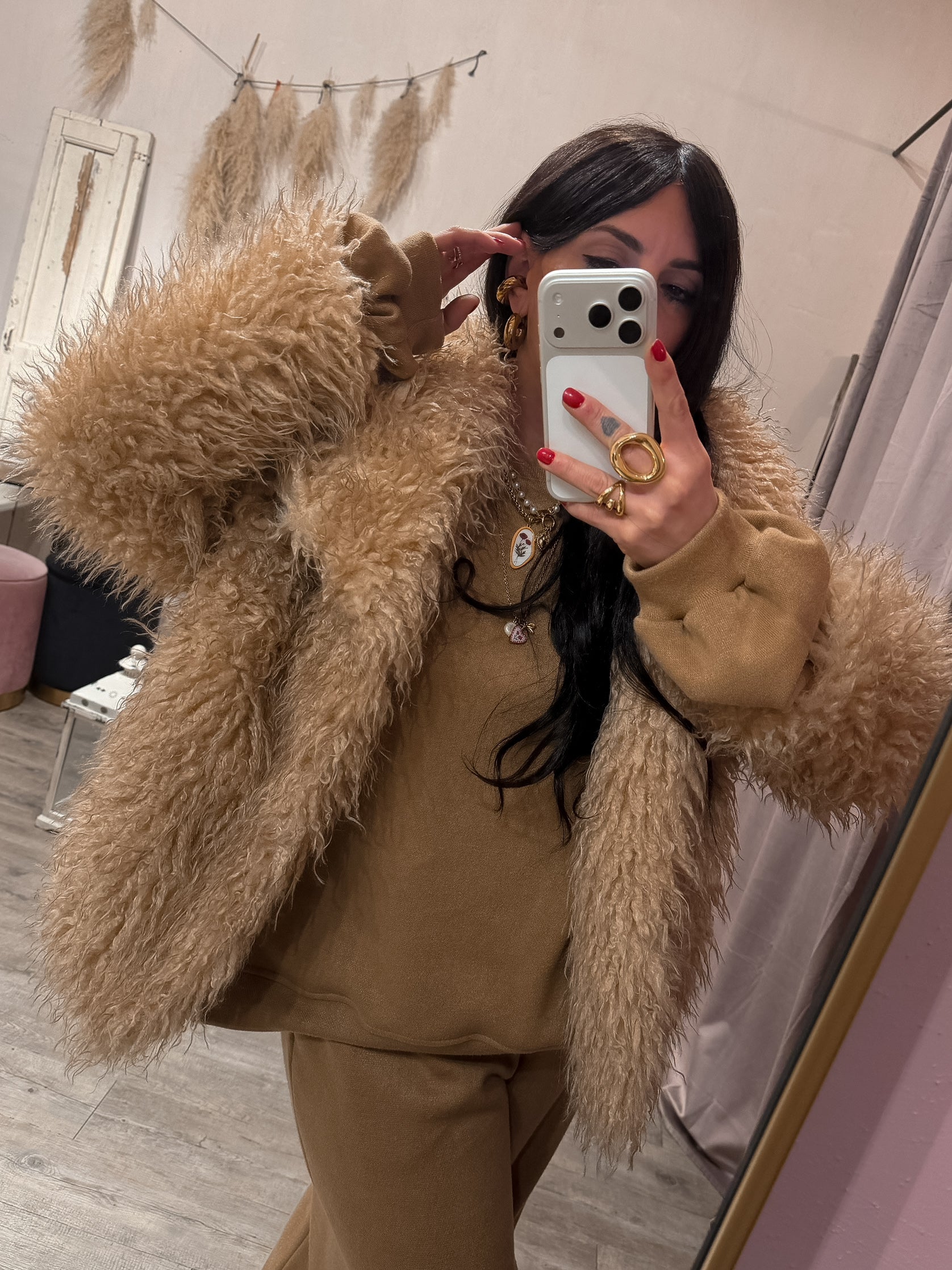 Pelliccia Mongolia Caramello Glamorous