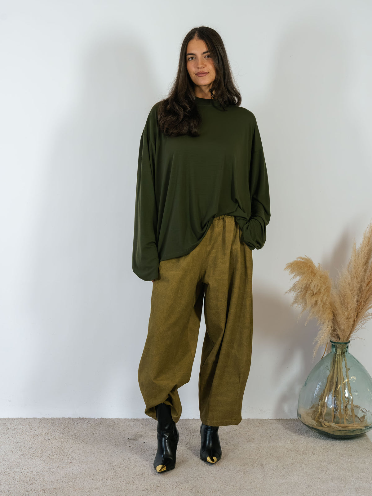 Pantalone Balloon Denim Kostumn1 Military