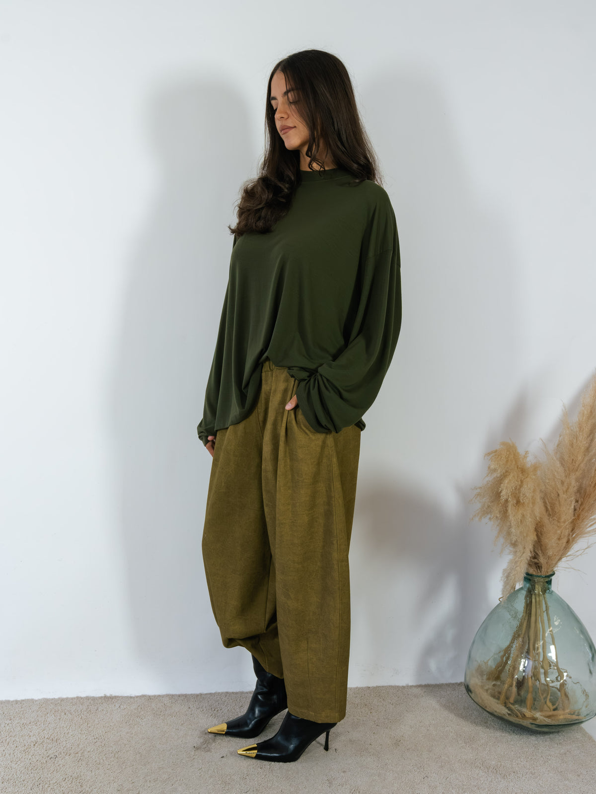 Pantalone Balloon Denim Kostumn1 Military
