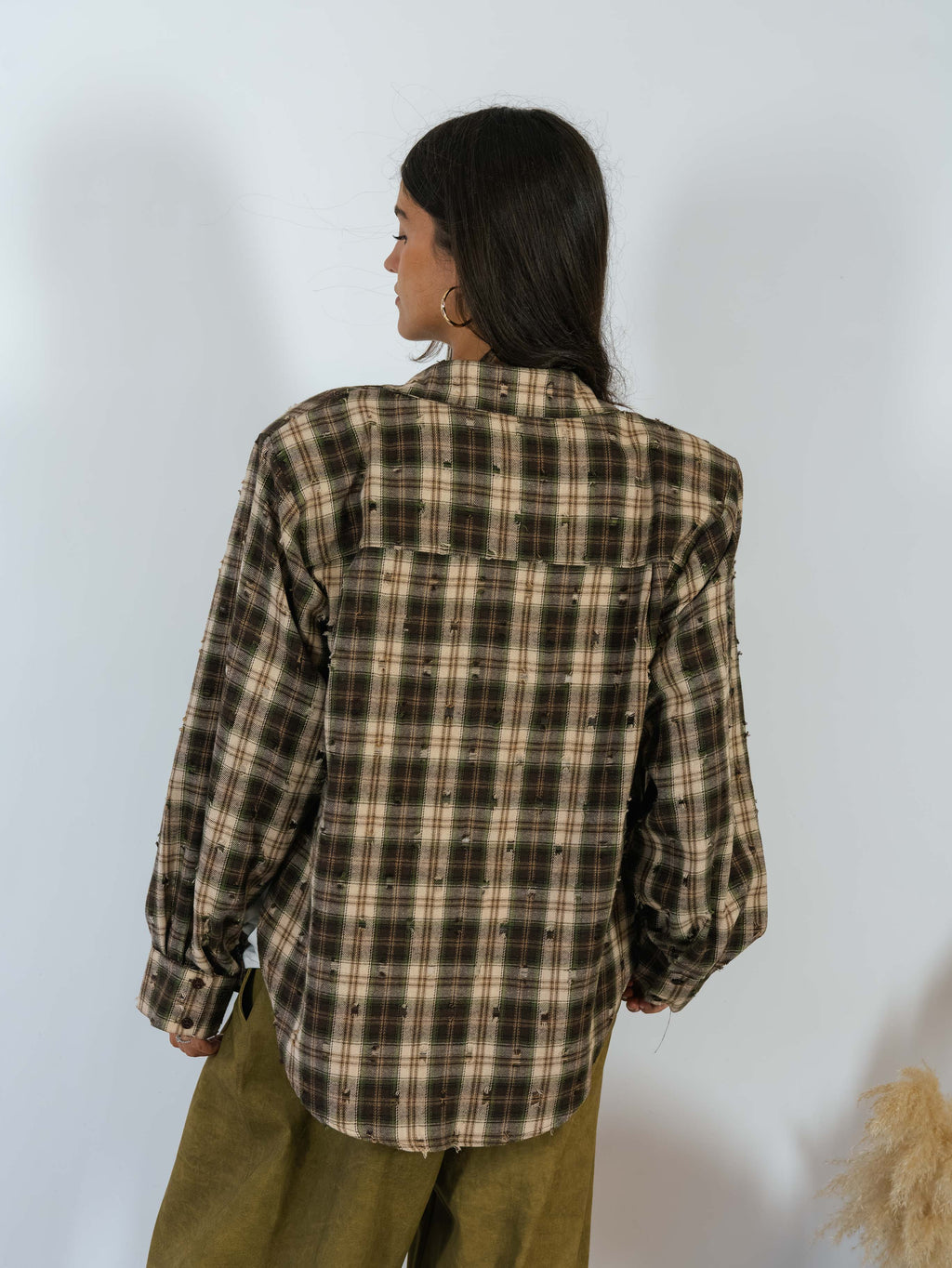Maxi Camicia Tartan Flanella Rotture Kostumn1