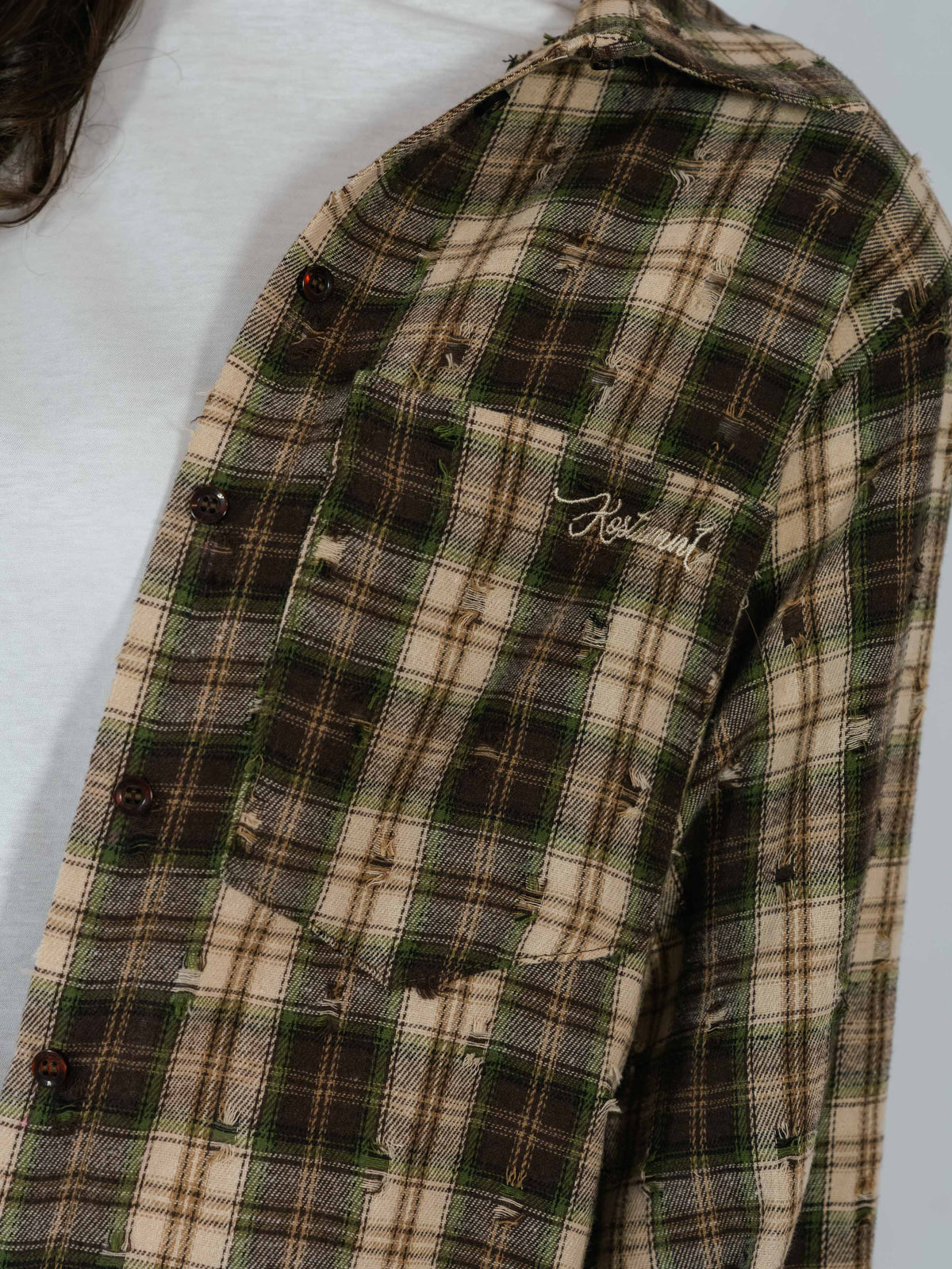 Maxi Camicia Tartan Flanella Rotture Kostumn1