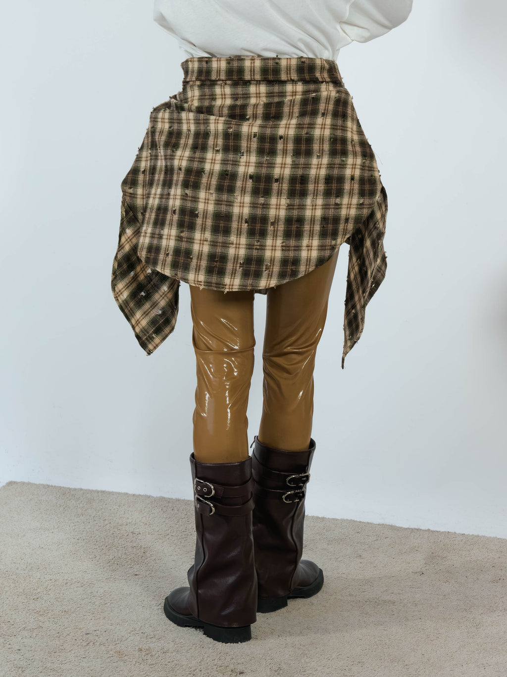 Maxi Camicia Tartan Flanella Rotture Kostumn1