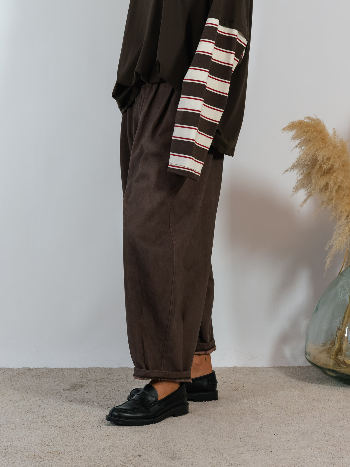 Pantalone Balloon Denim Kostumn1 Cioccolato