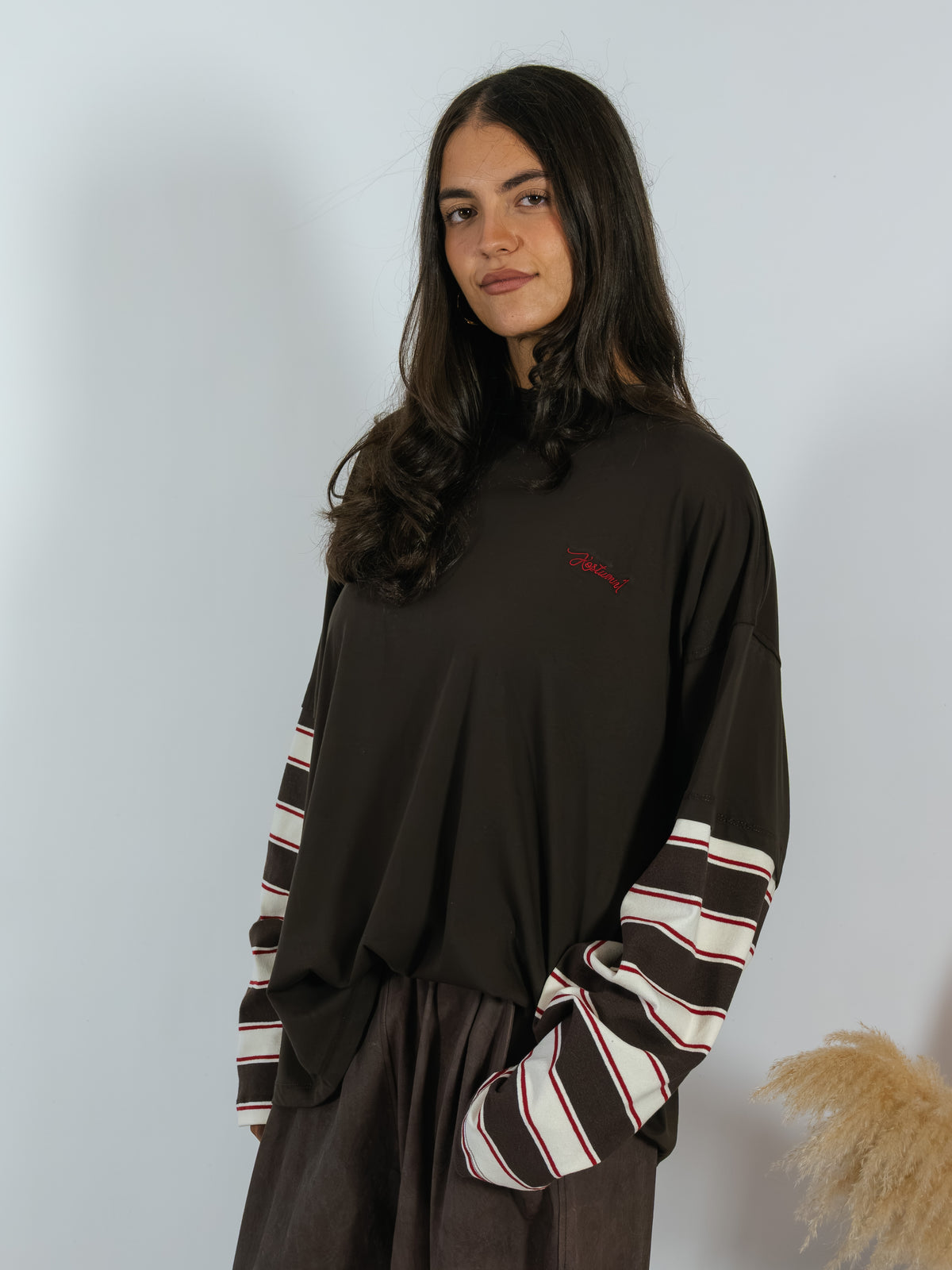 Maxi Maglia Manica Righe Cioccolato Kostumn1