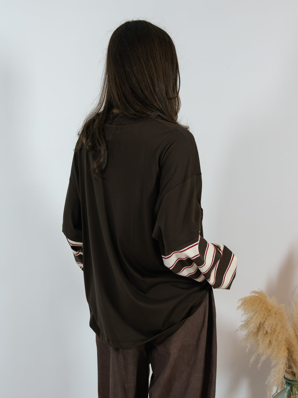 Maxi Maglia Manica Righe Cioccolato Kostumn1