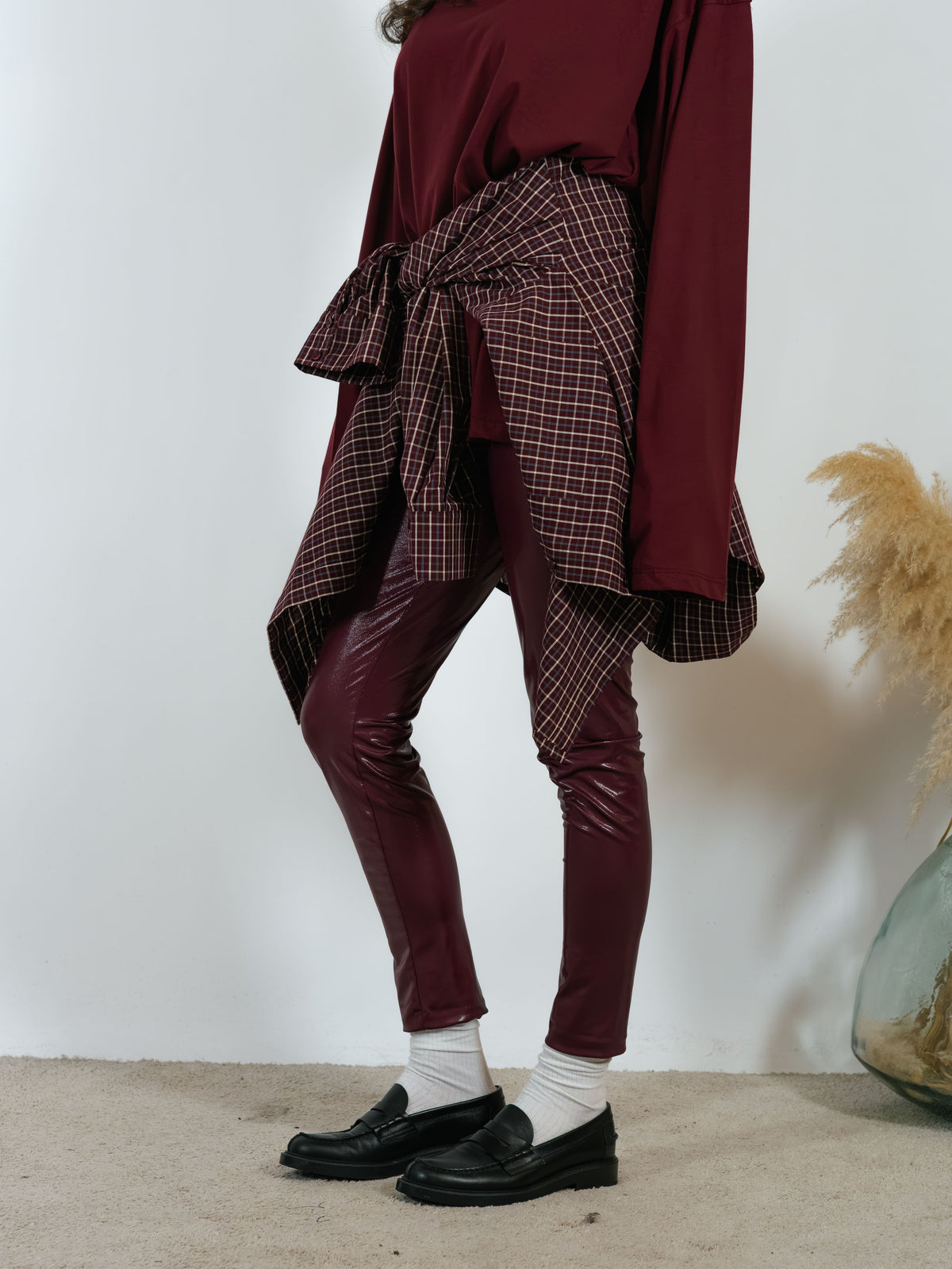 Leggings Spalmato Kostumn1 Borgogna