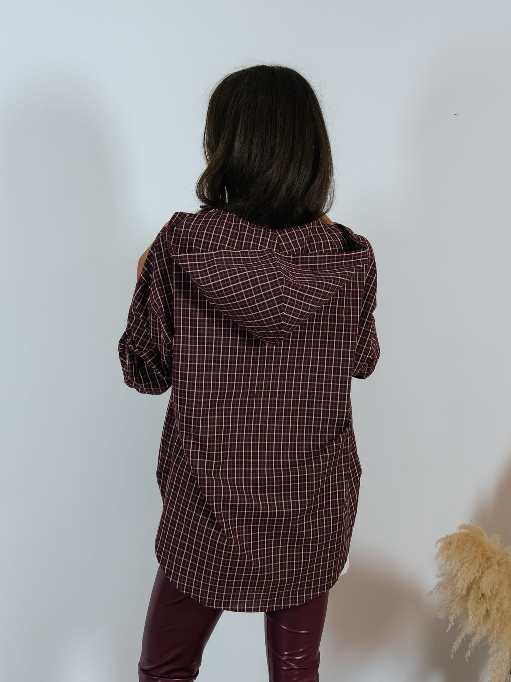 Camicia Check Cappuccio Kostumn1 Borgogna