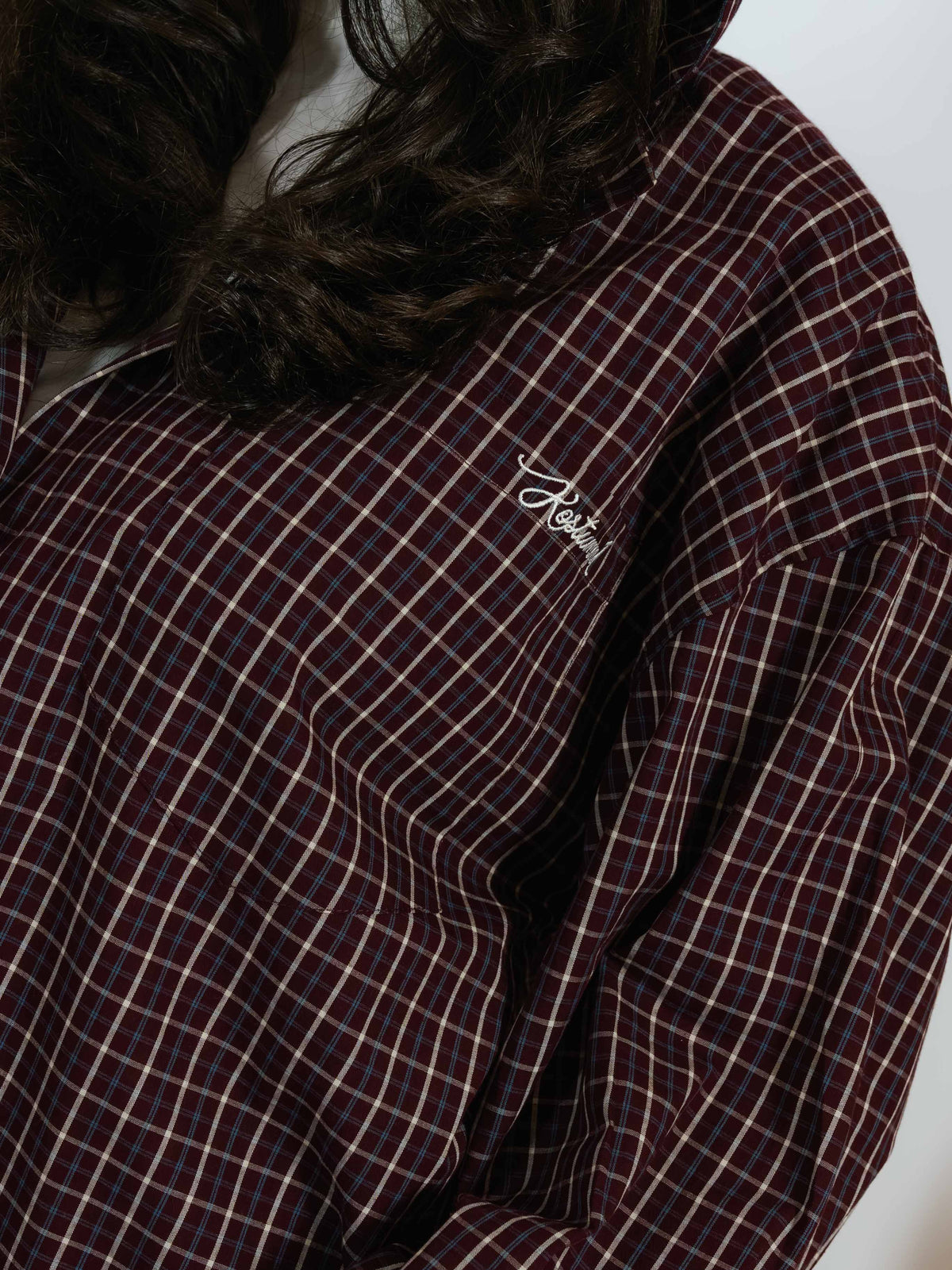 Camicia Check Cappuccio Kostumn1 Borgogna