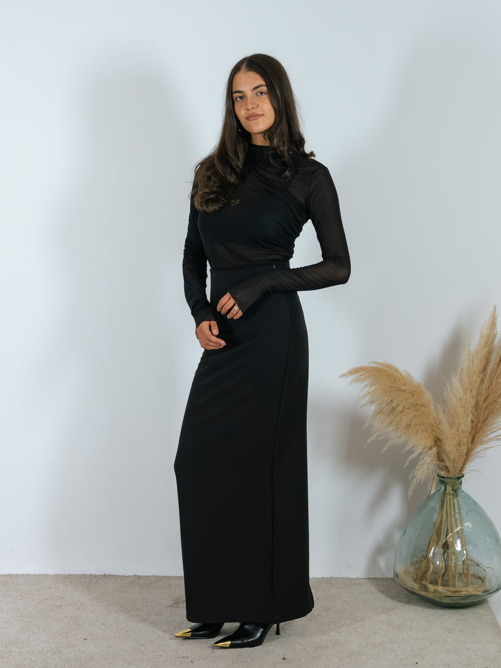 Body Tulle Drappeggio Kostumn1 Nero