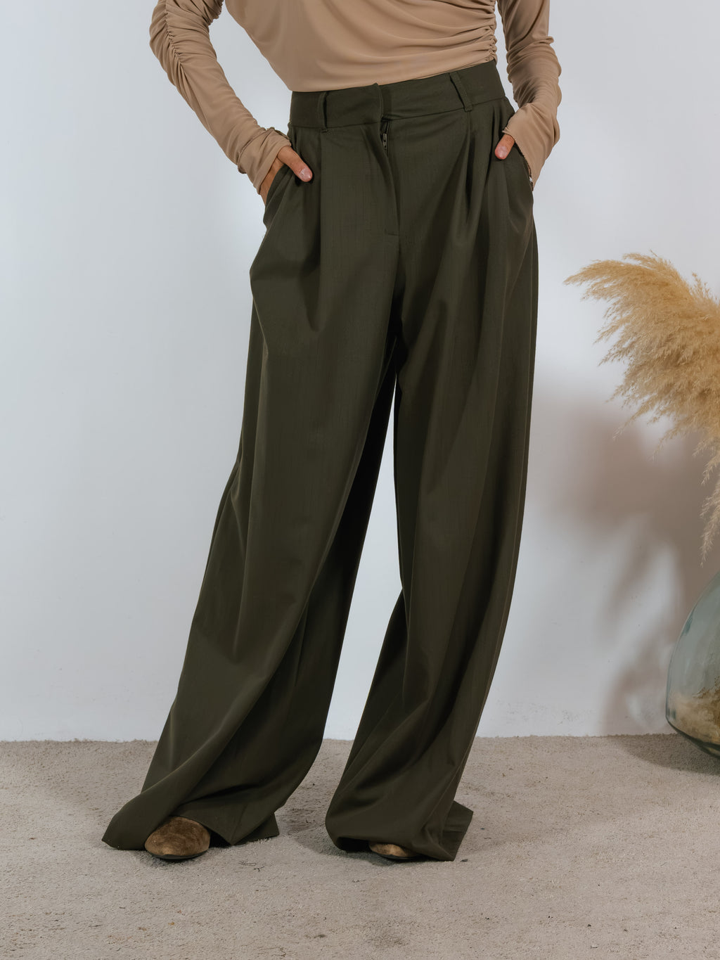 Pantalone Pinces Gessato Kostumn1 Militare