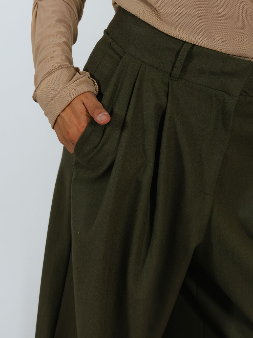 Pantalone Pinces Gessato Kostumn1 Militare