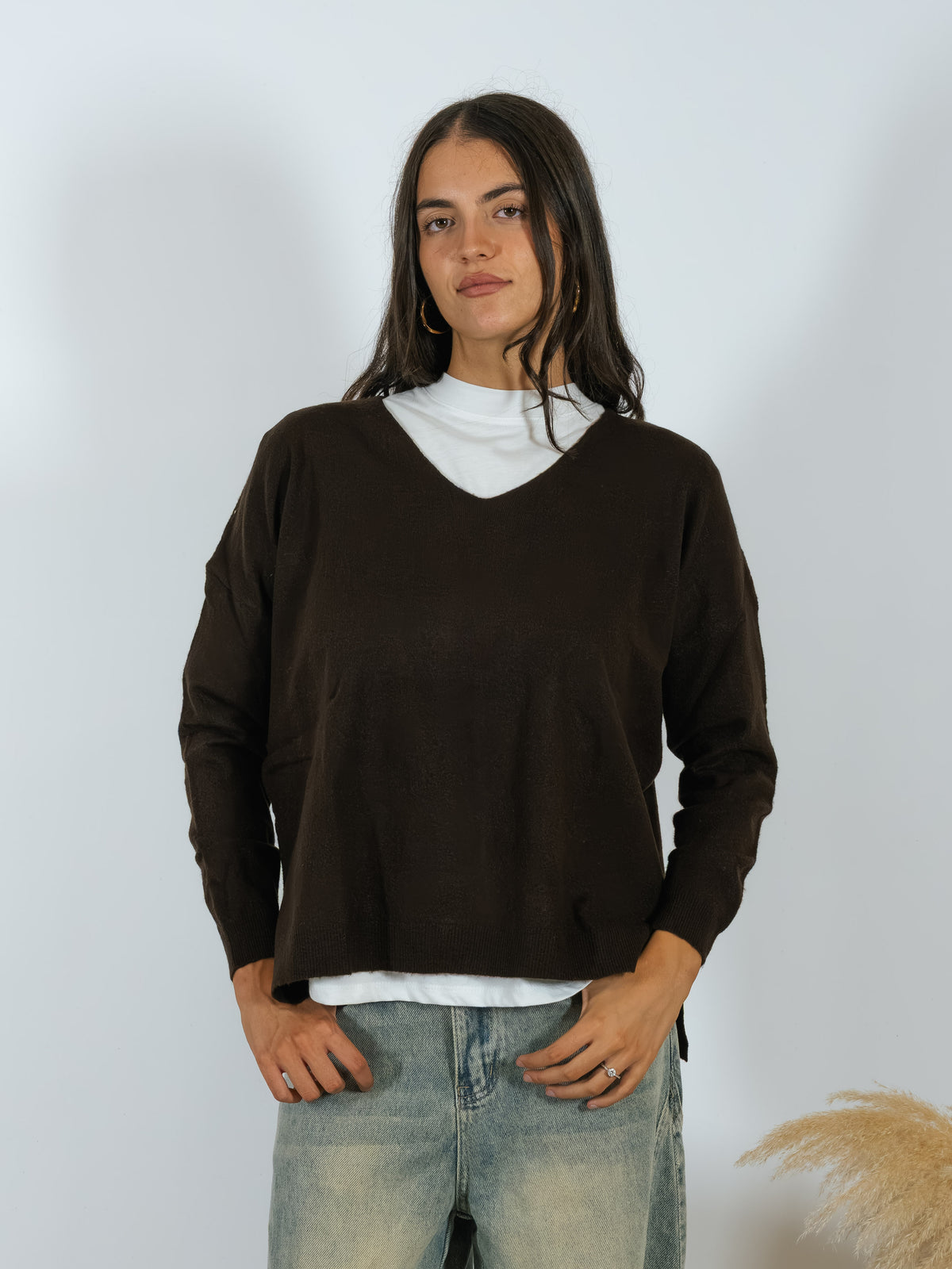 Maglia Scollo V YouDecide Cioccolato