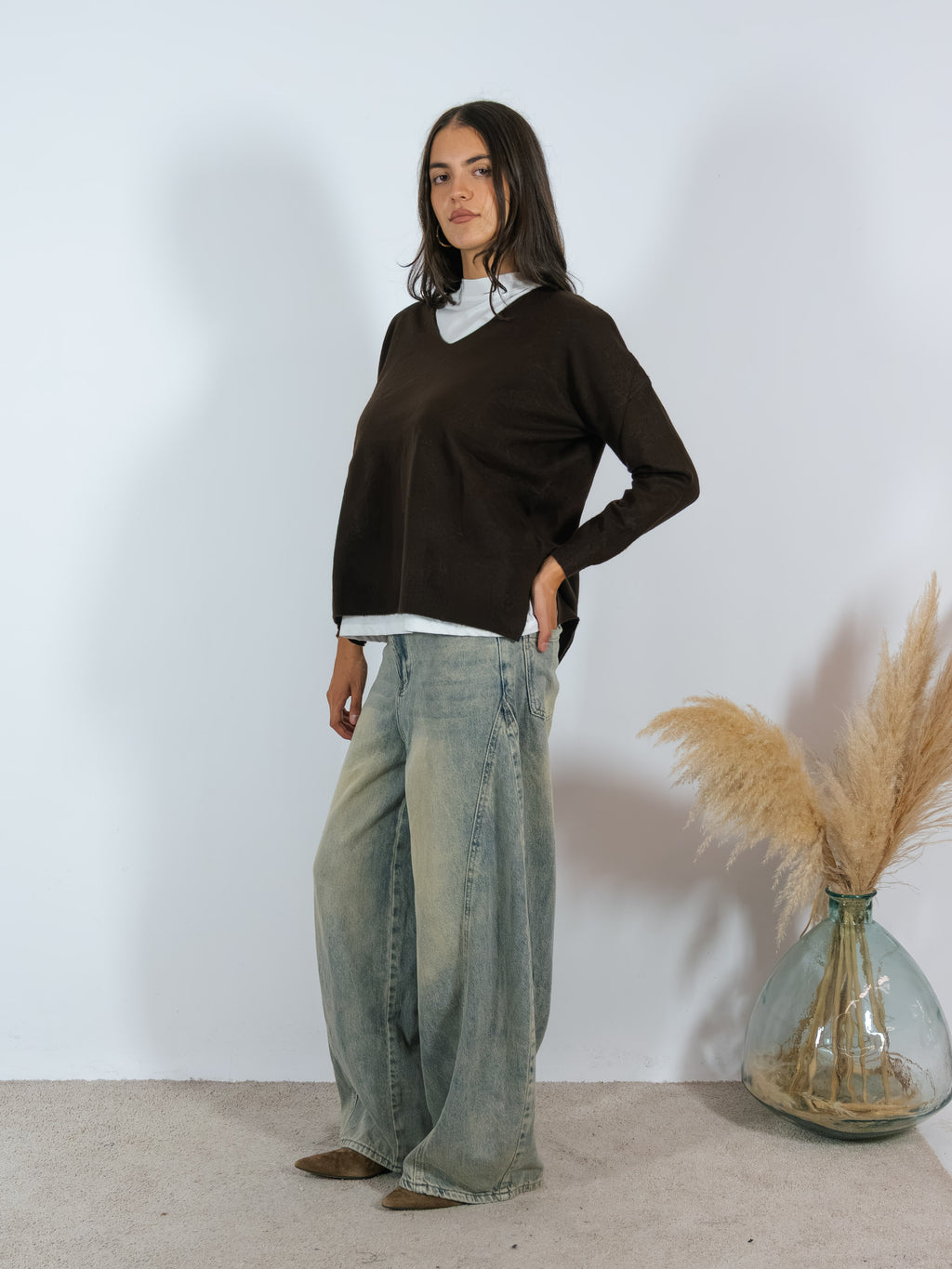 Maglia Scollo V YouDecide Cioccolato