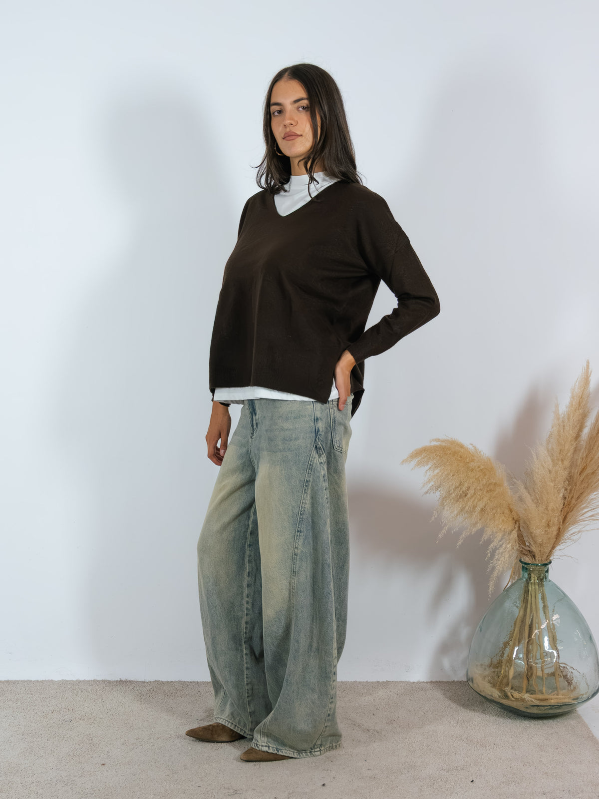 Maglia Scollo V YouDecide Cioccolato