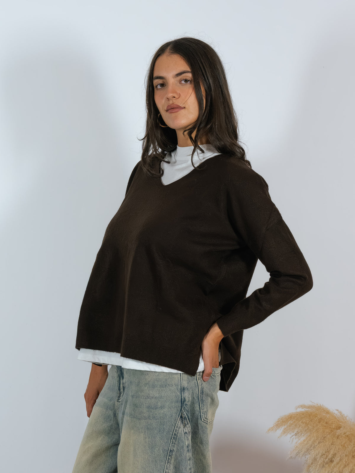 Maglia Scollo V YouDecide Cioccolato
