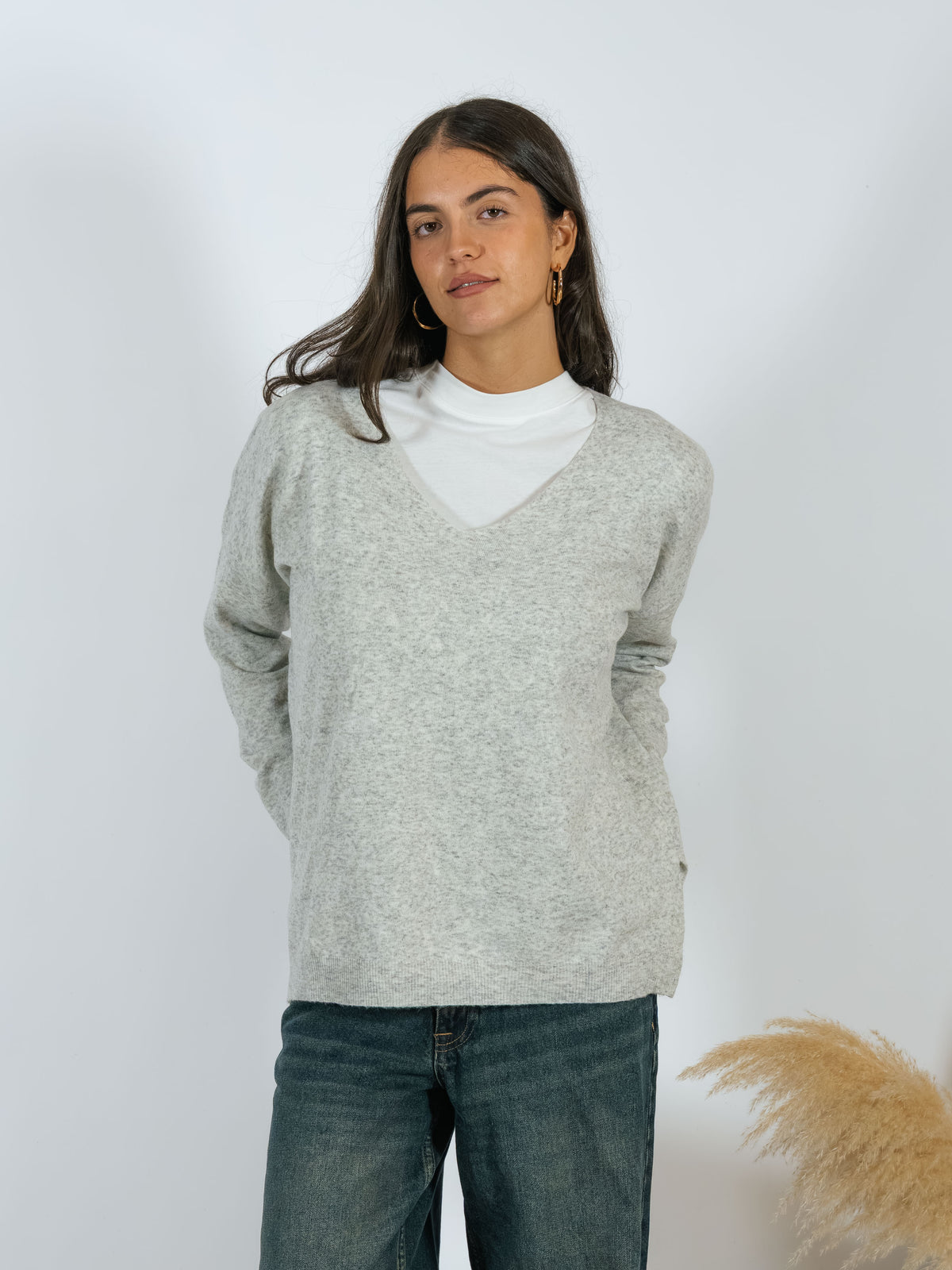Maglia Scollo V YouDecide Grigio Melange
