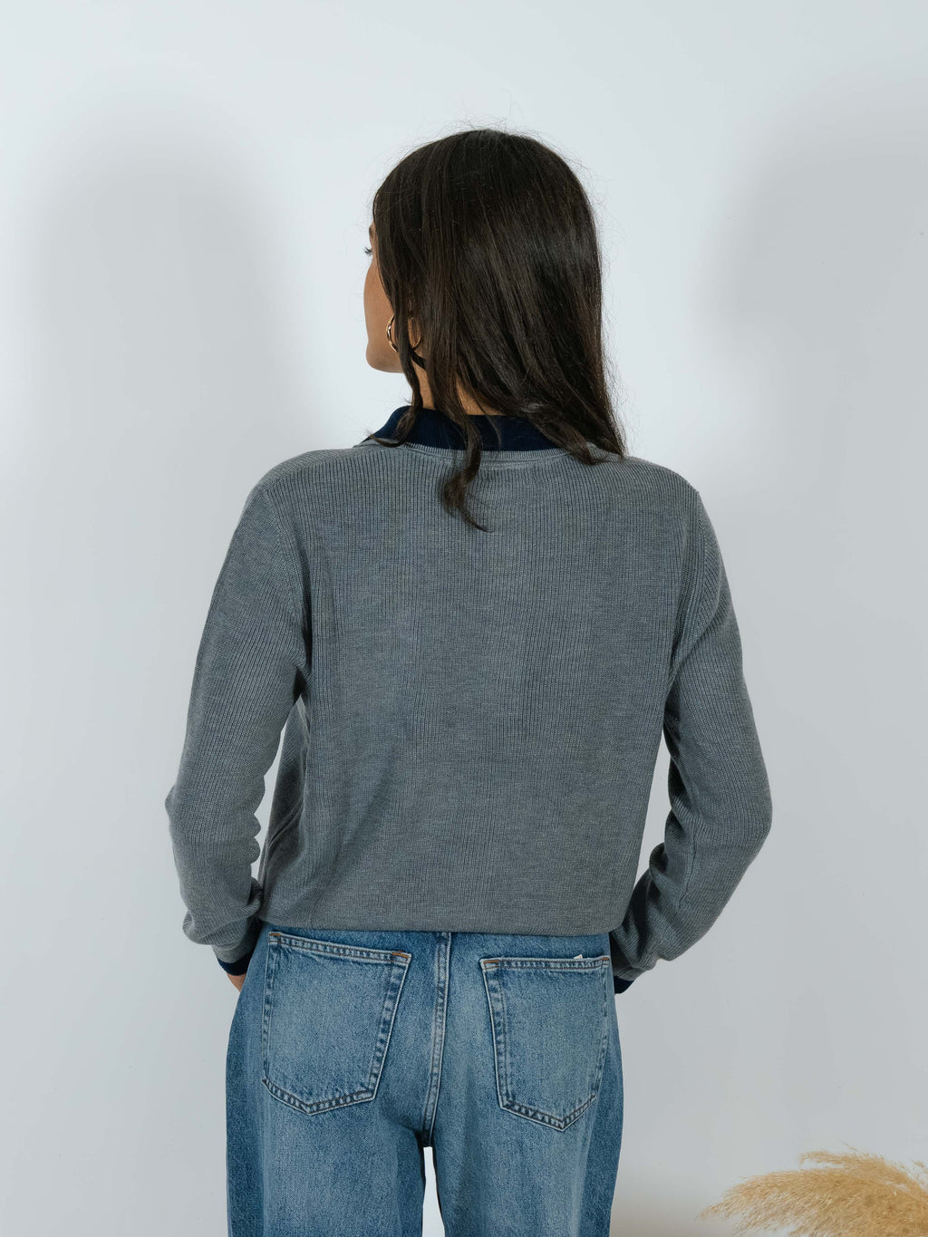 Pull Serafino Doppio Colletto YouDecide Grigio/Blu
