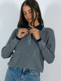 Pull Serafino Doppio Colletto YouDecide Grigio/Blu
