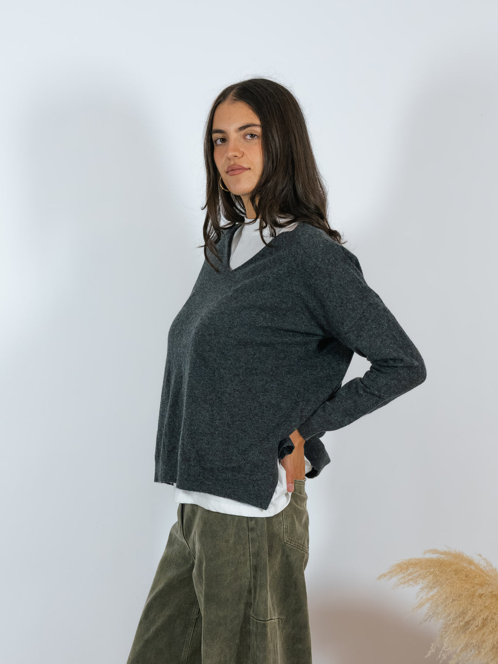 Maglia Scollo V YouDecide Antracite