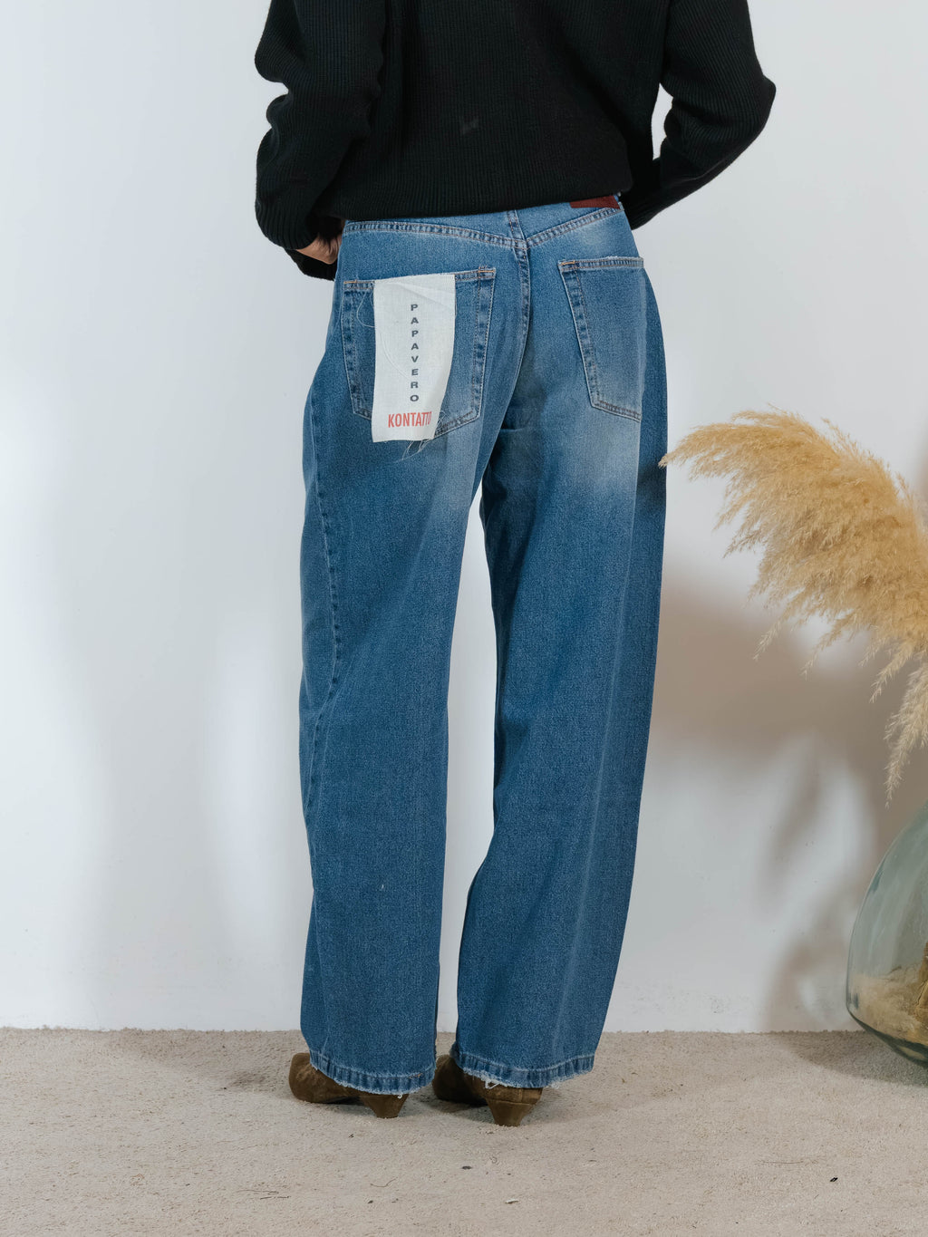 Jeans Papavero Boyfriend Kontatto Blu Medio