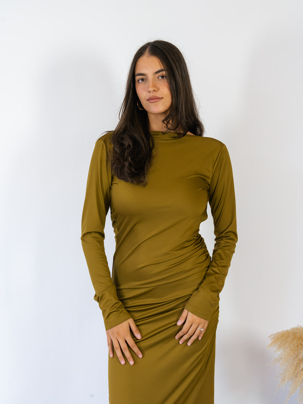 Abito Drappeggio Spandex Kostumn1 Oliva