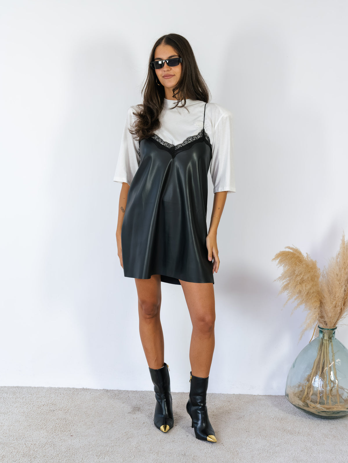 Abito Lingerie Leather Nero Kostumn1