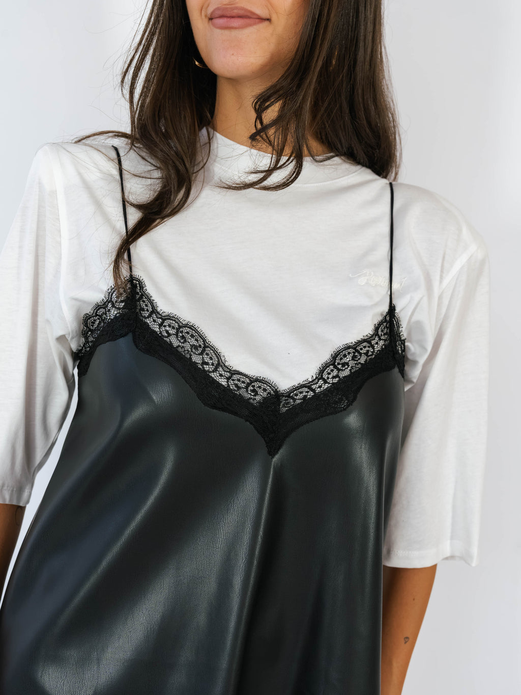 Abito Lingerie Leather Nero Kostumn1