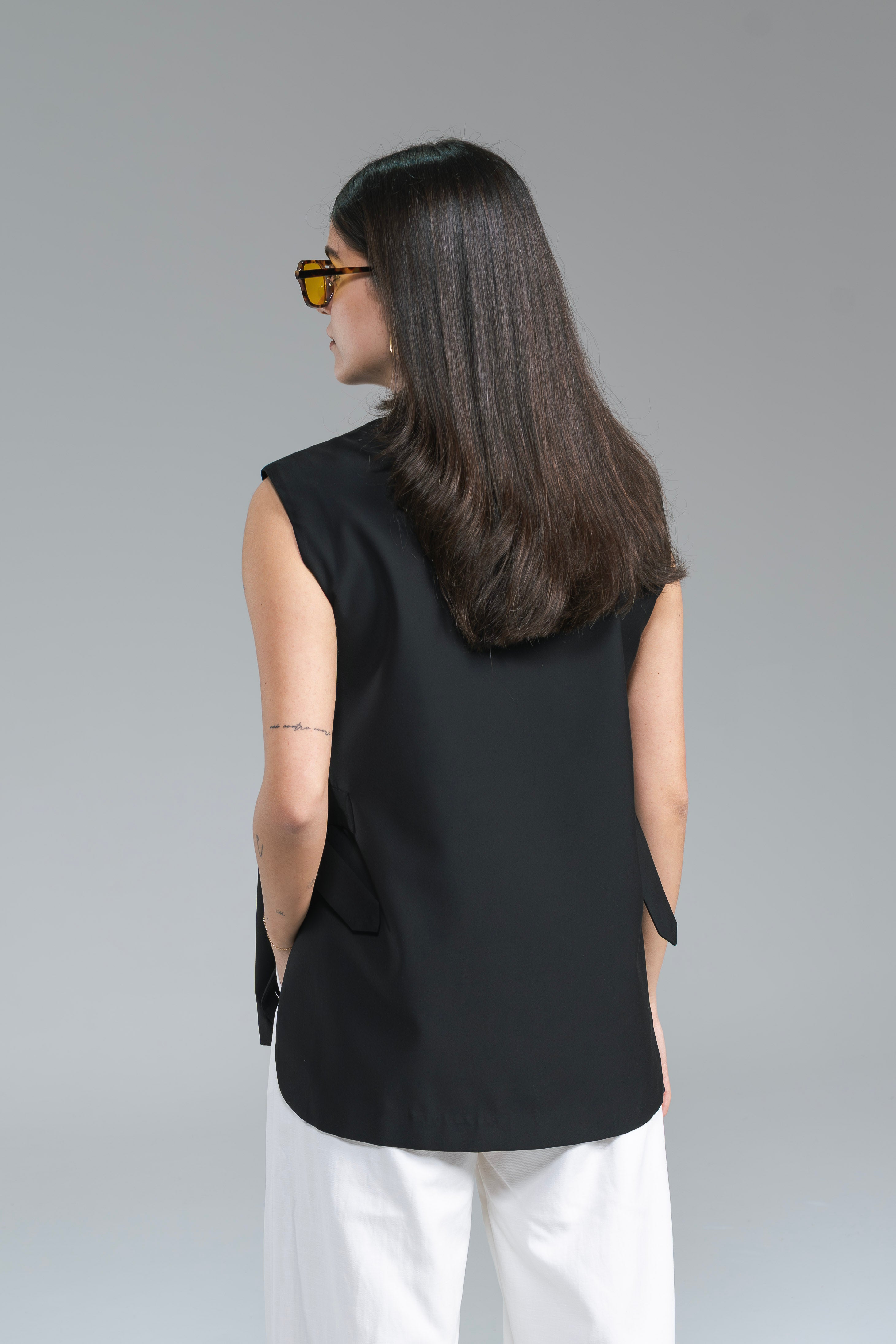 Maxi Gilet Cut-Out Nero YouDecide