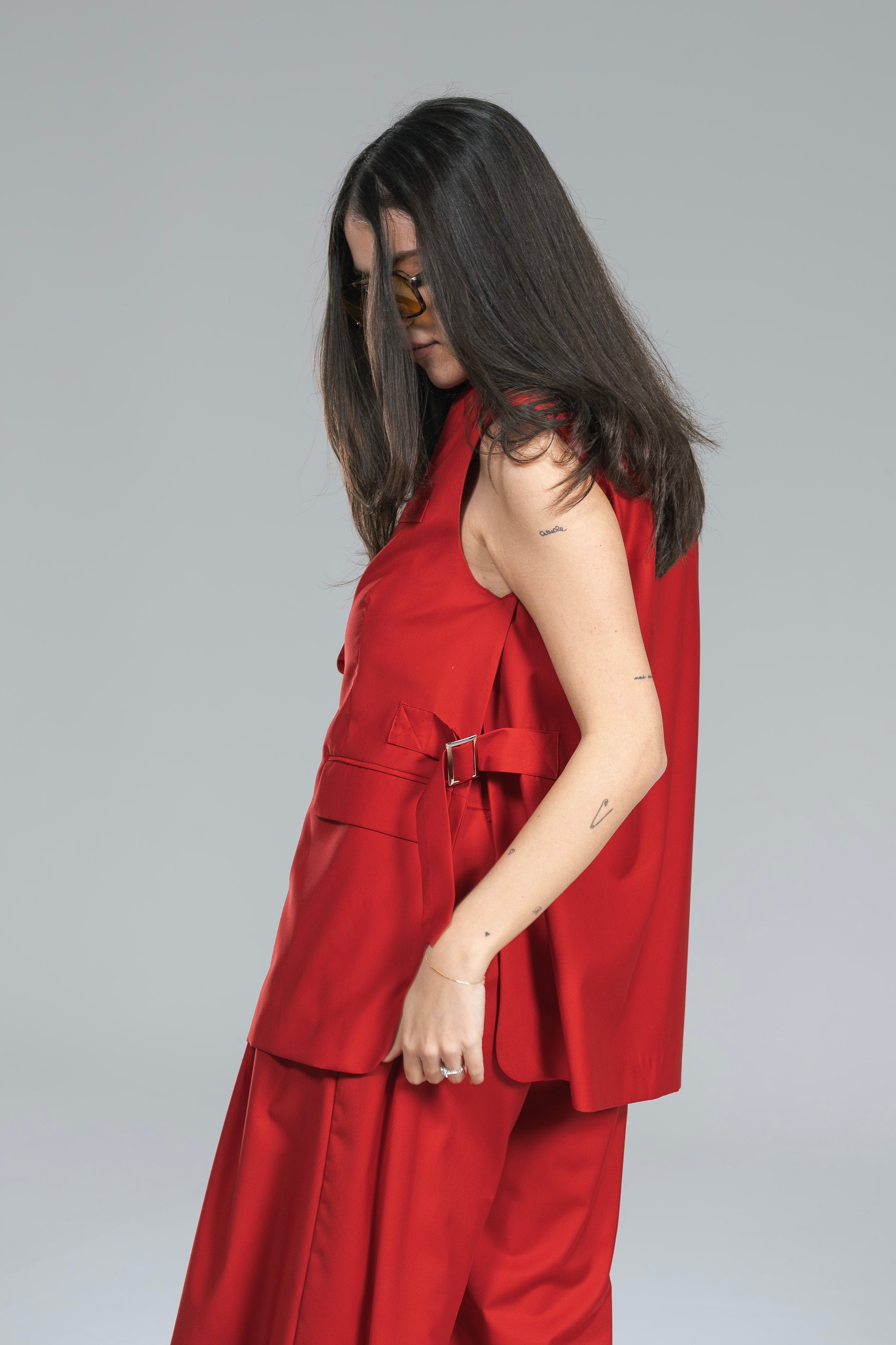 Maxi Gilet Cut-Out Rosso YouDecide