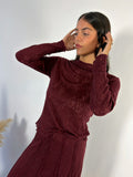 Maglia Tessuto Operato Vino Surkana