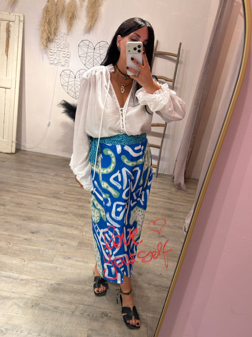 Maxi Camicia Waffle Bianco Glamorous