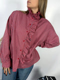 Camicia Ruches Tartan Rosso