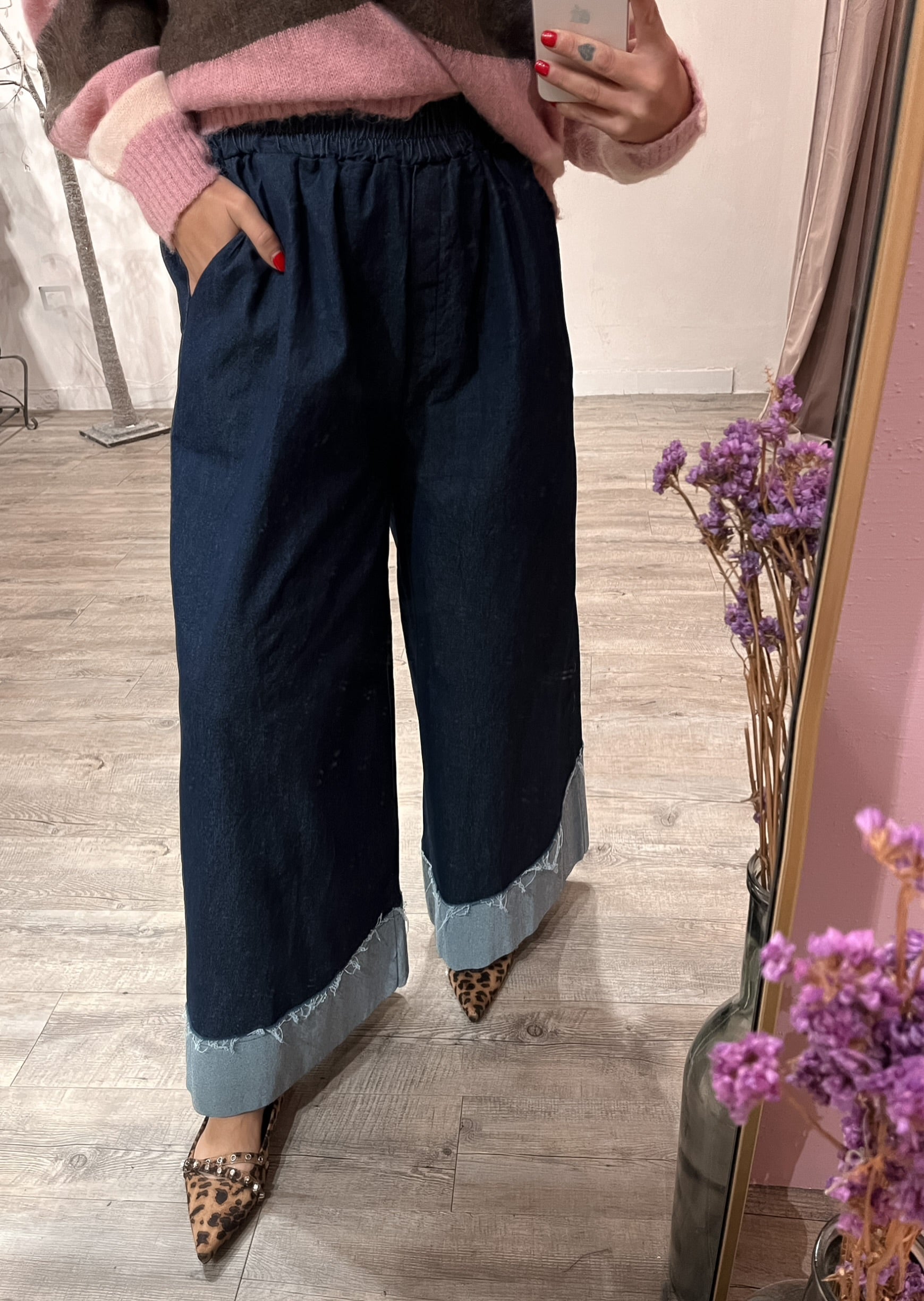 Jeans Stretch Risvolto B/Scuro Miranda