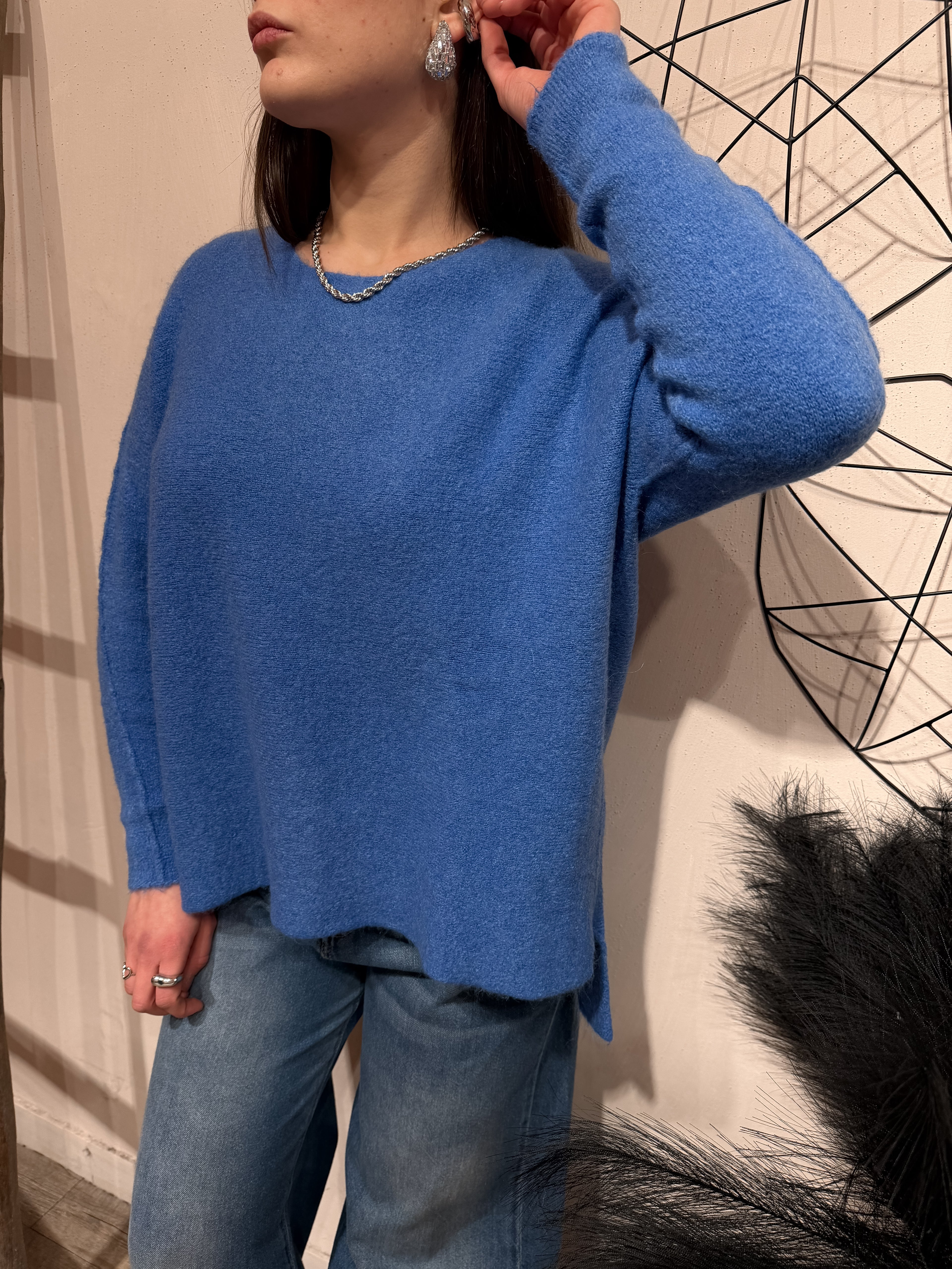 Maxi Maglione Scollo Barca Kontatto +Colori