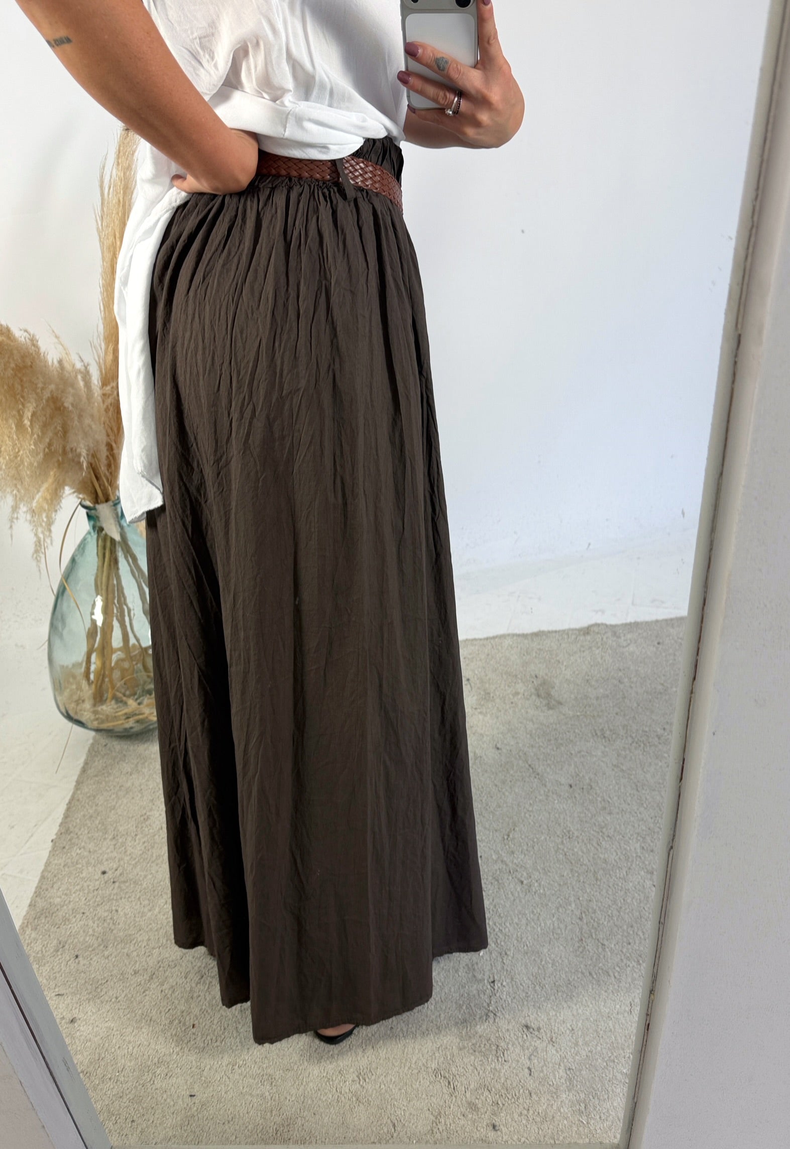 Pantalone Palazzo Mussola Moro Cinta Foulard