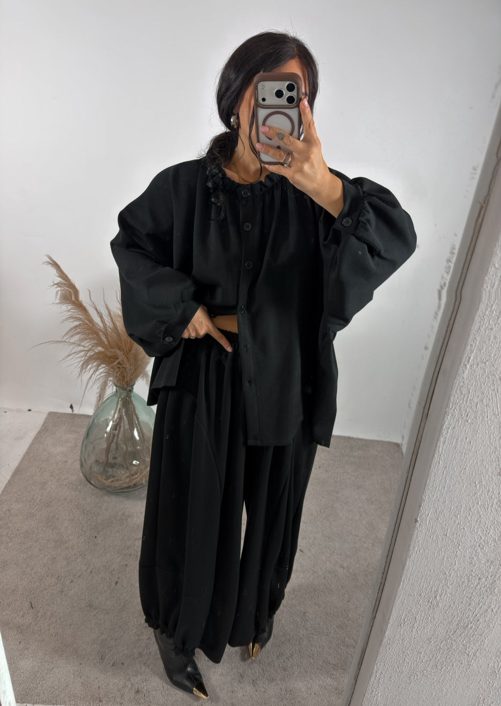 Set Afrodite Modal Giacca+Panta Balloon Nero