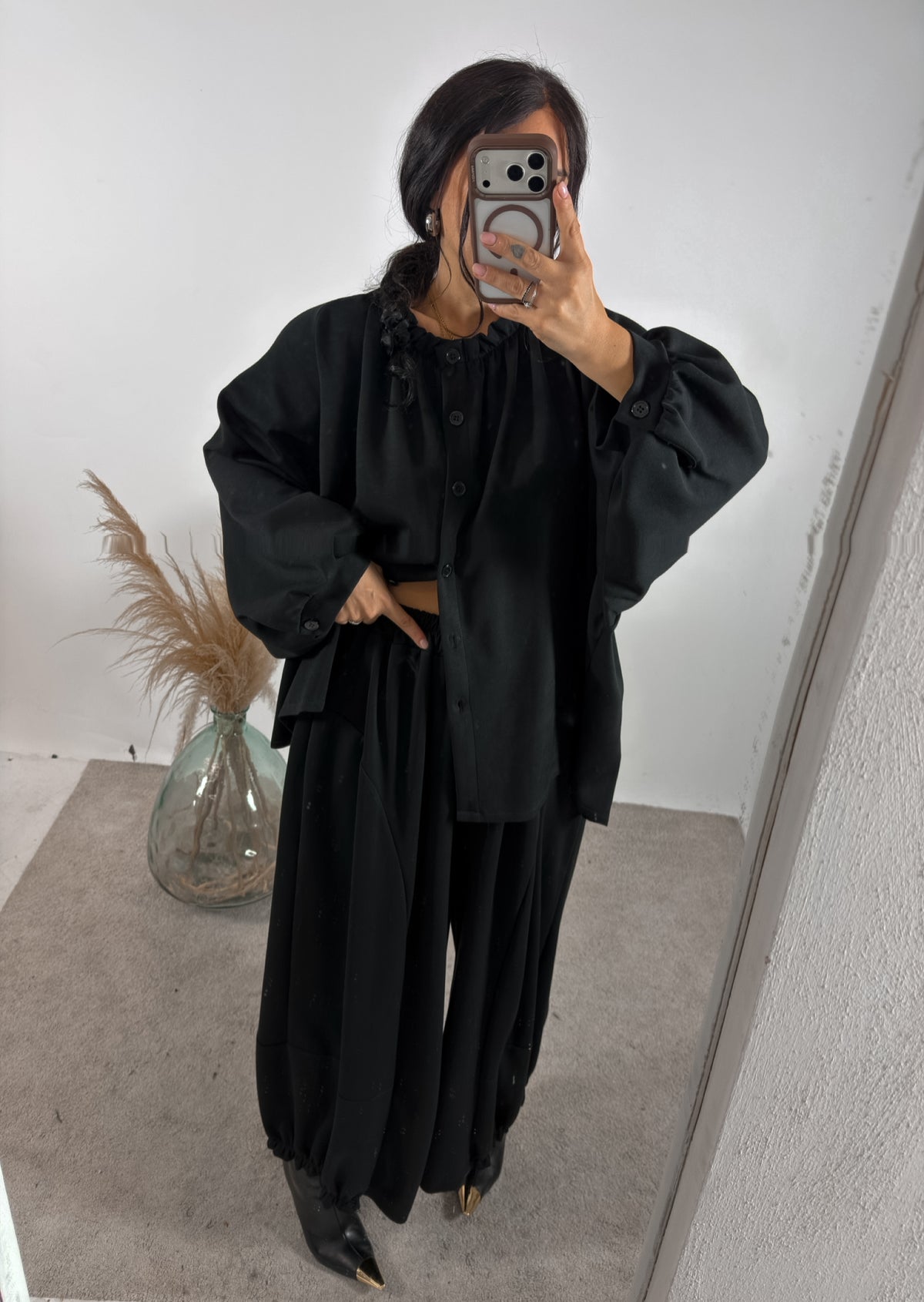 Set Afrodite Modal Giacca+Panta Balloon Nero