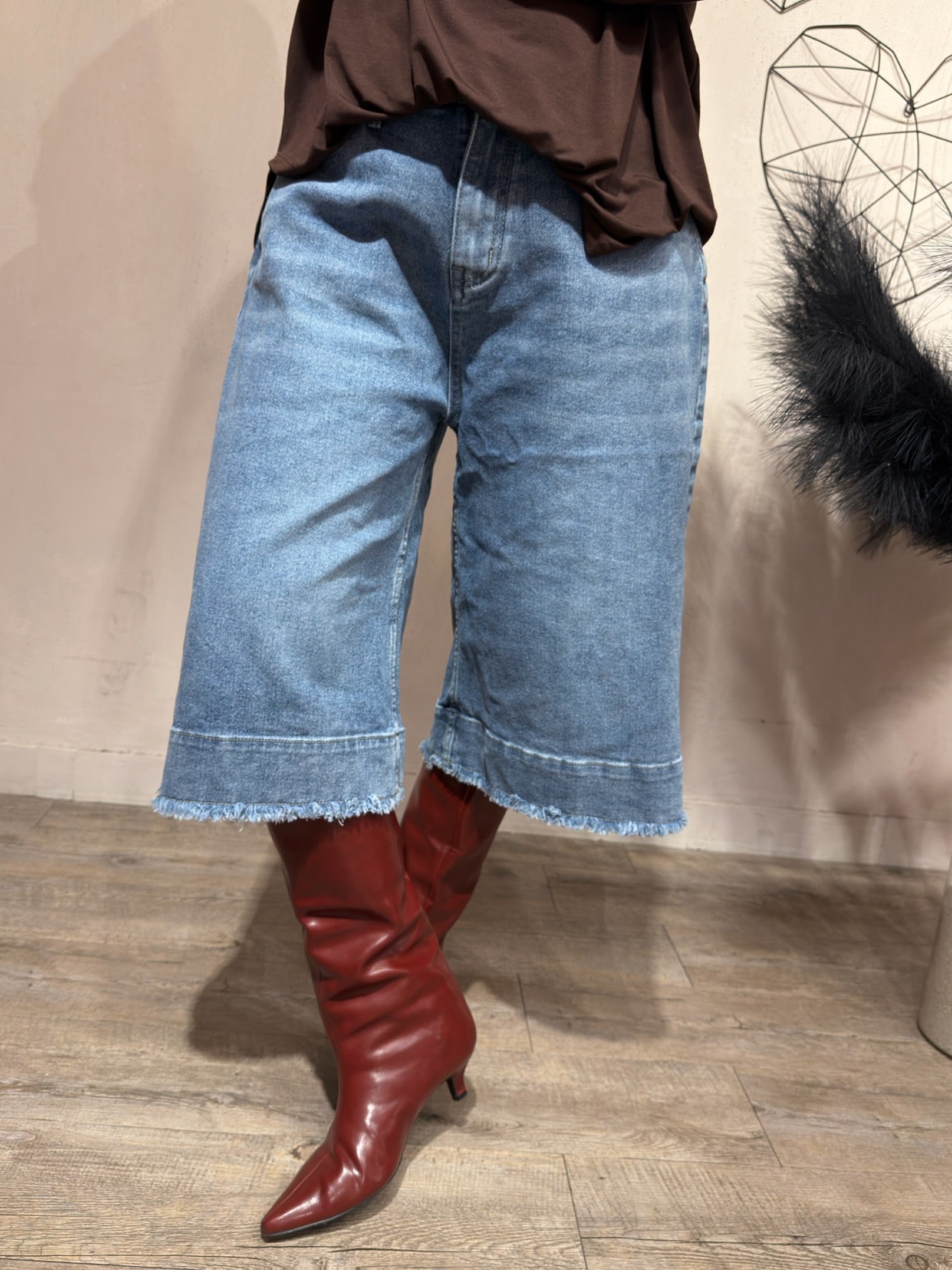 Bermuda Denim Sfrangiato Blu Medio YouDecide