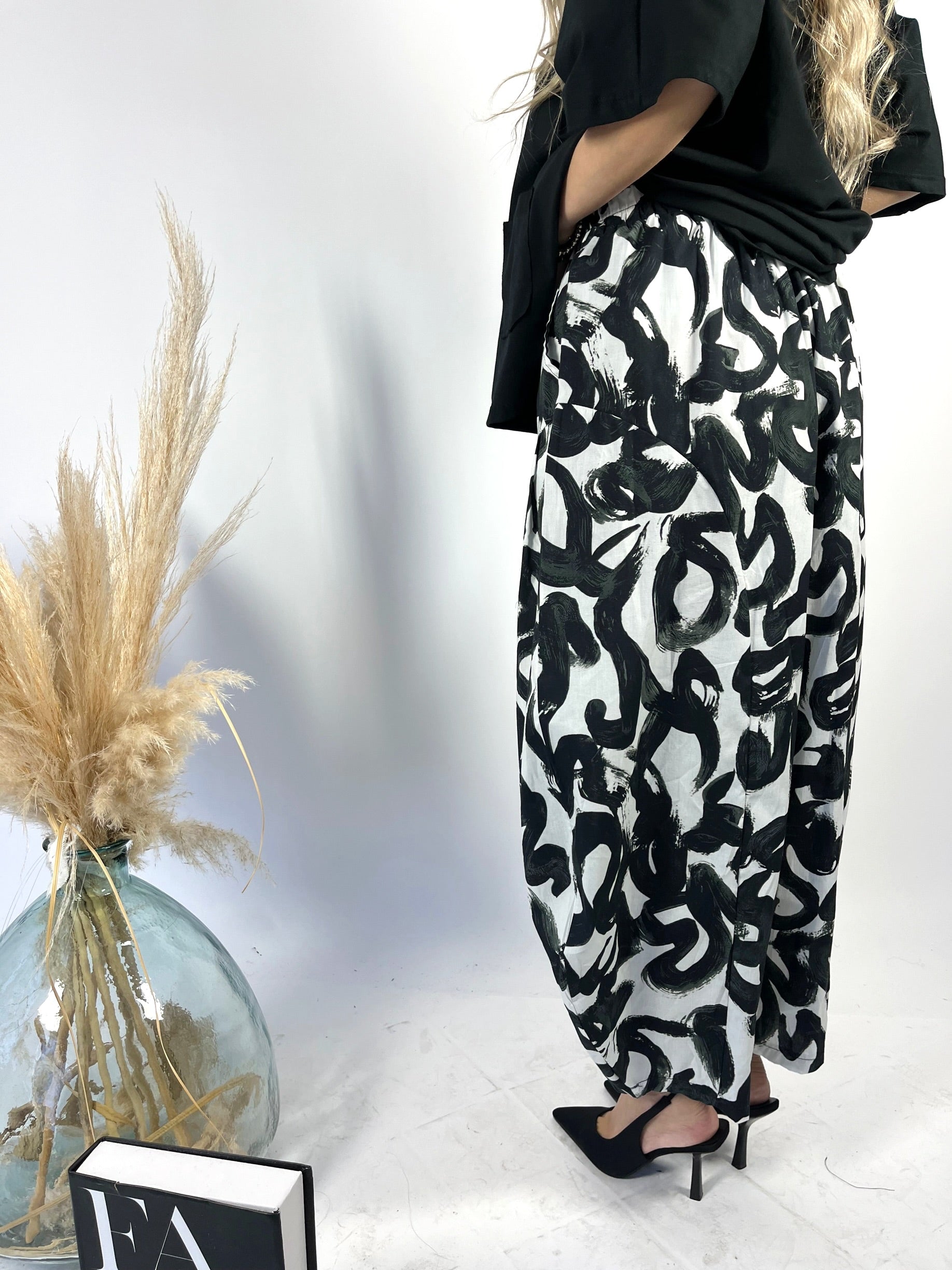 Pantalone Balloon Fantasia B/N