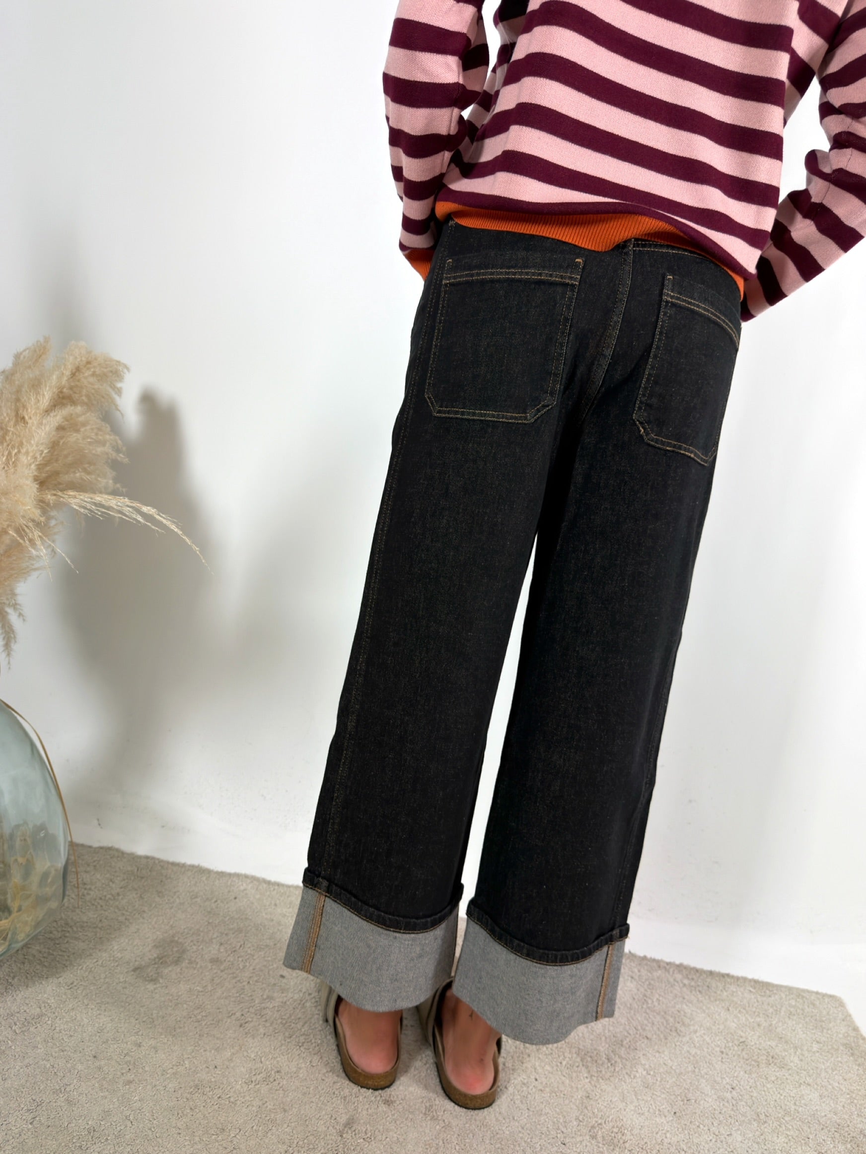 Jeans Risvolto Nero Surkana