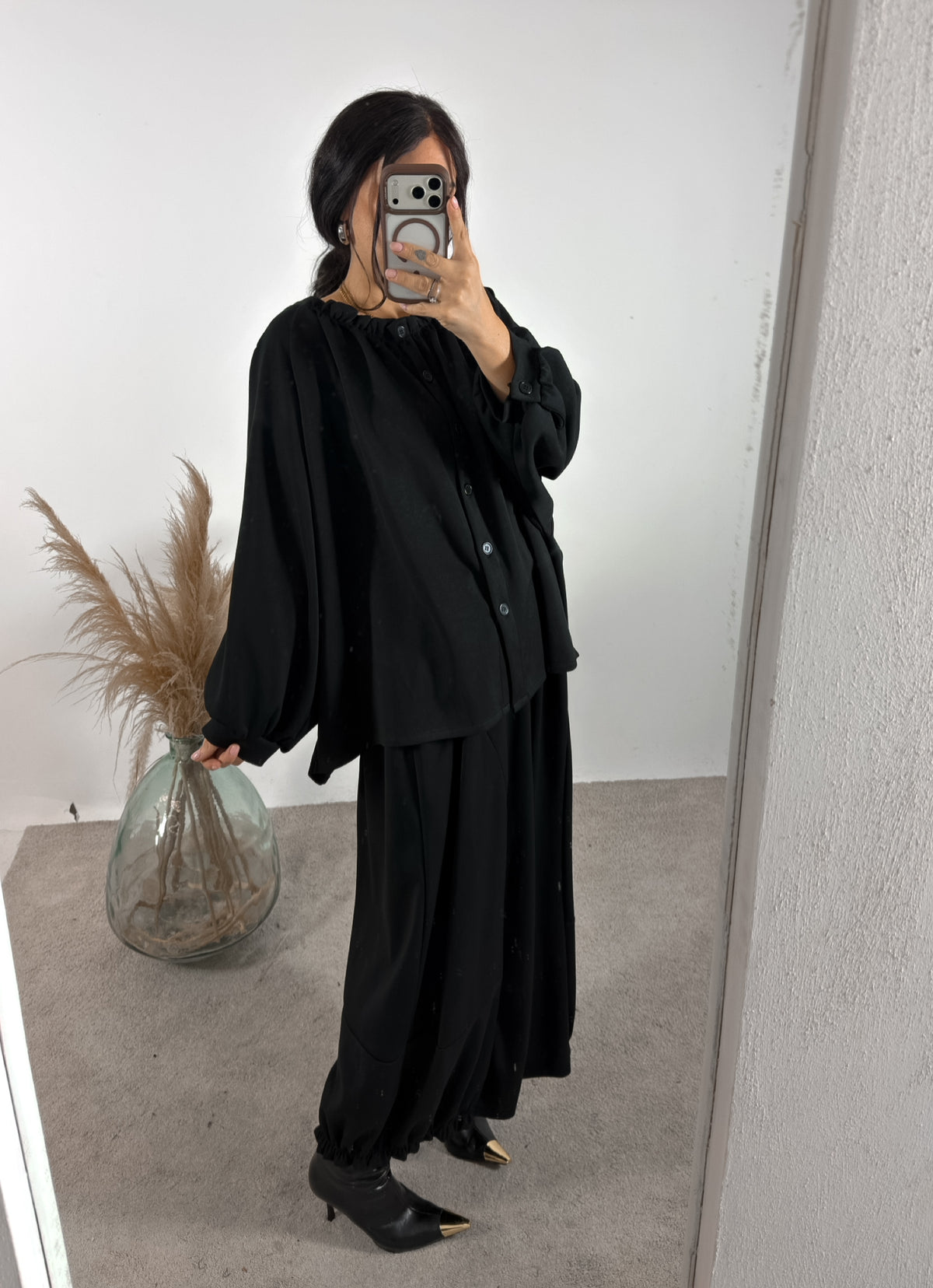 Set Afrodite Modal Giacca+Panta Balloon Nero