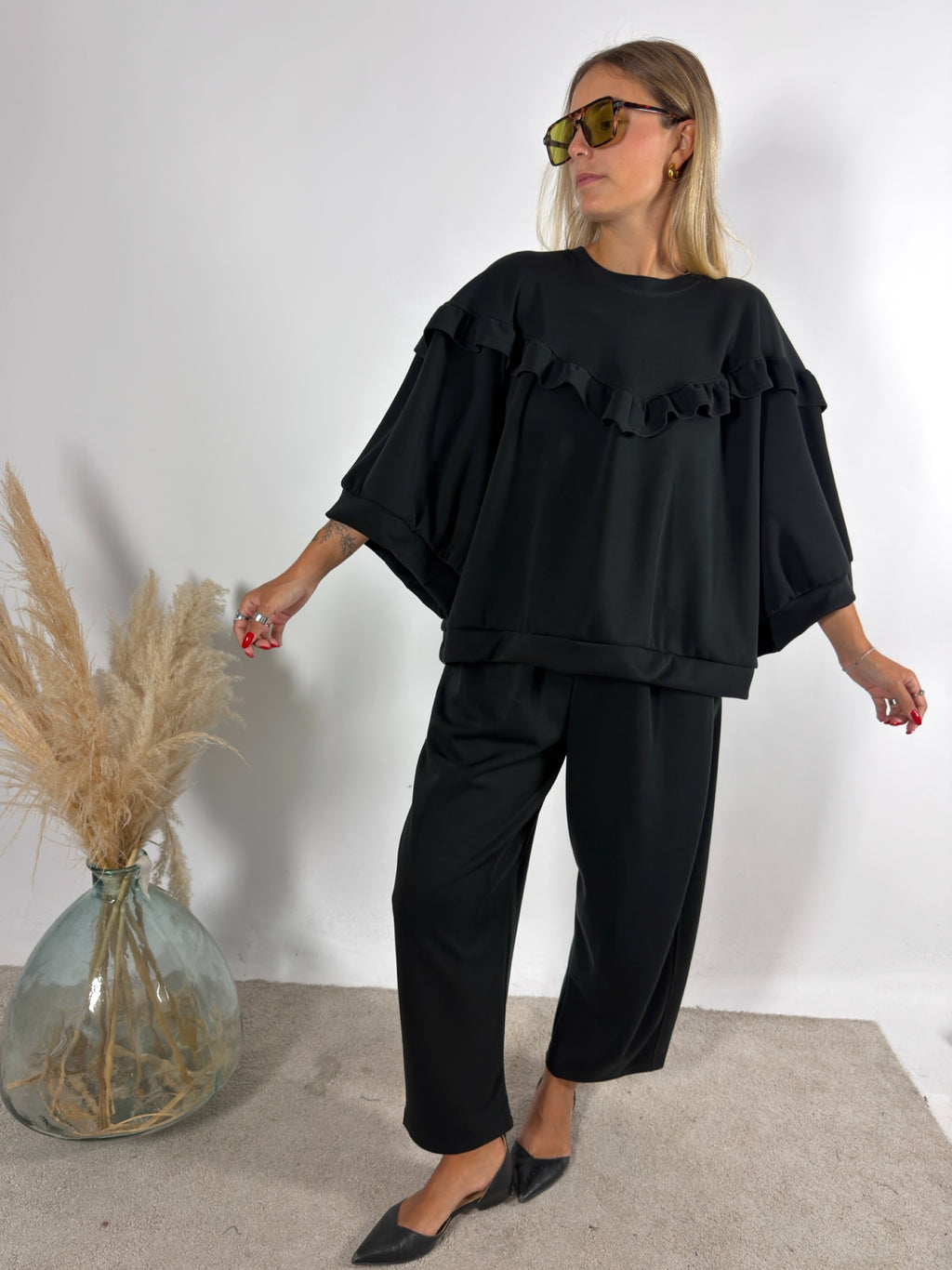 Maxi Felpa Rouches Scuba +colori